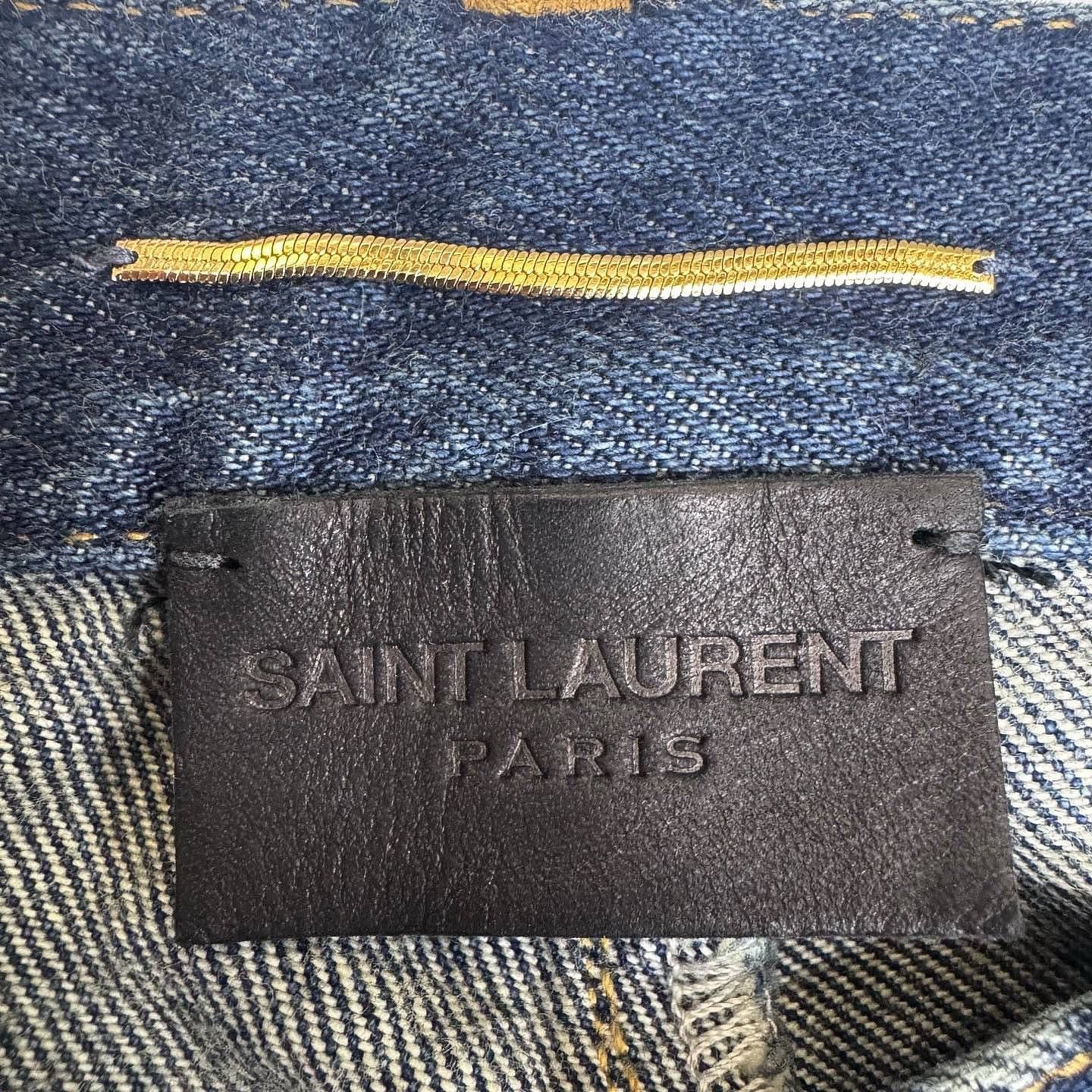 Saint Laurent Paris Saint Laurent Leather Trim Denim Shorts Size 24 Size 24" / US 00 / IT 34 - 3 Thumbnail