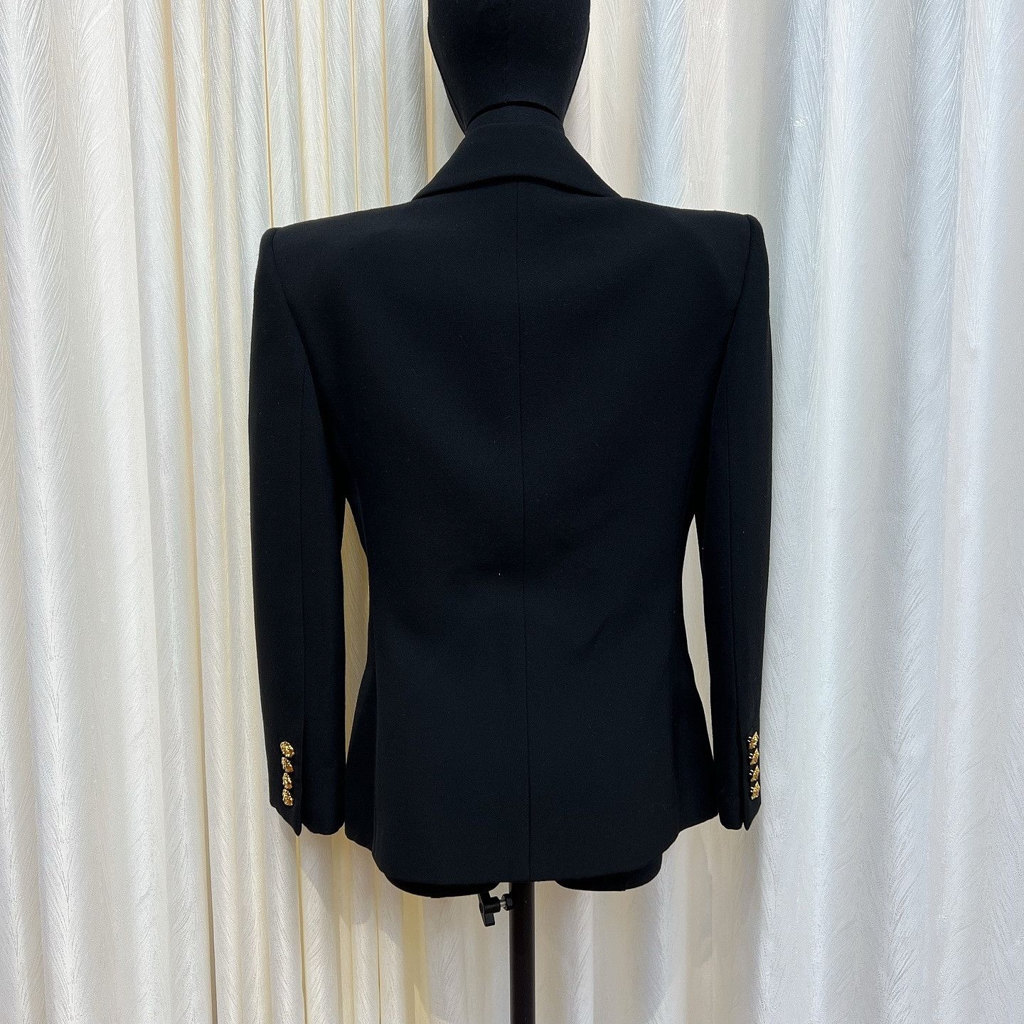 Saint Laurent Paris Saint Laurent Gold Button Wool Blazer Size 38 Size S / US 4 / IT 40 - 2 Thumbnail