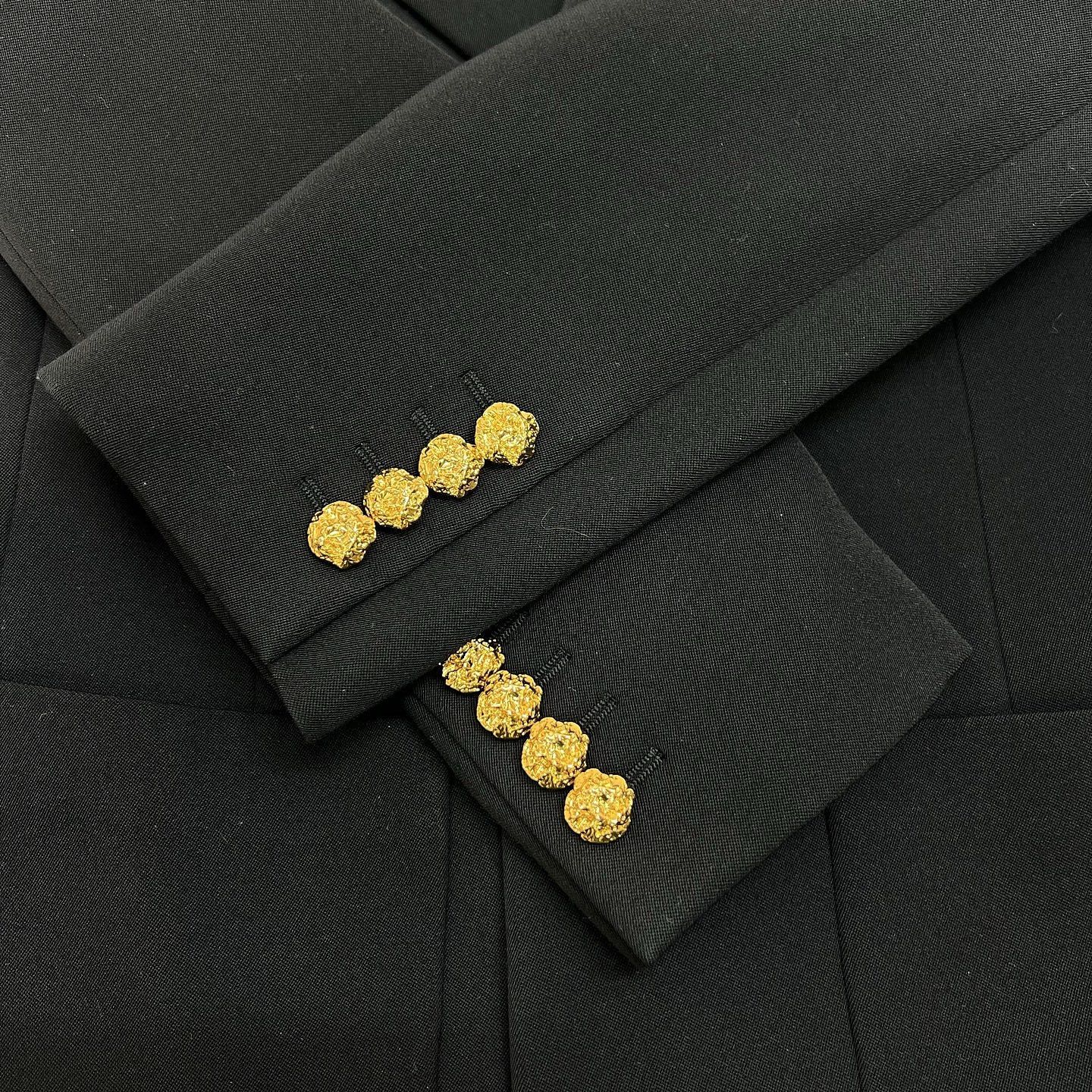 Saint Laurent Paris Saint Laurent Gold Button Wool Blazer Size 38 Size S / US 4 / IT 40 - 8 Thumbnail