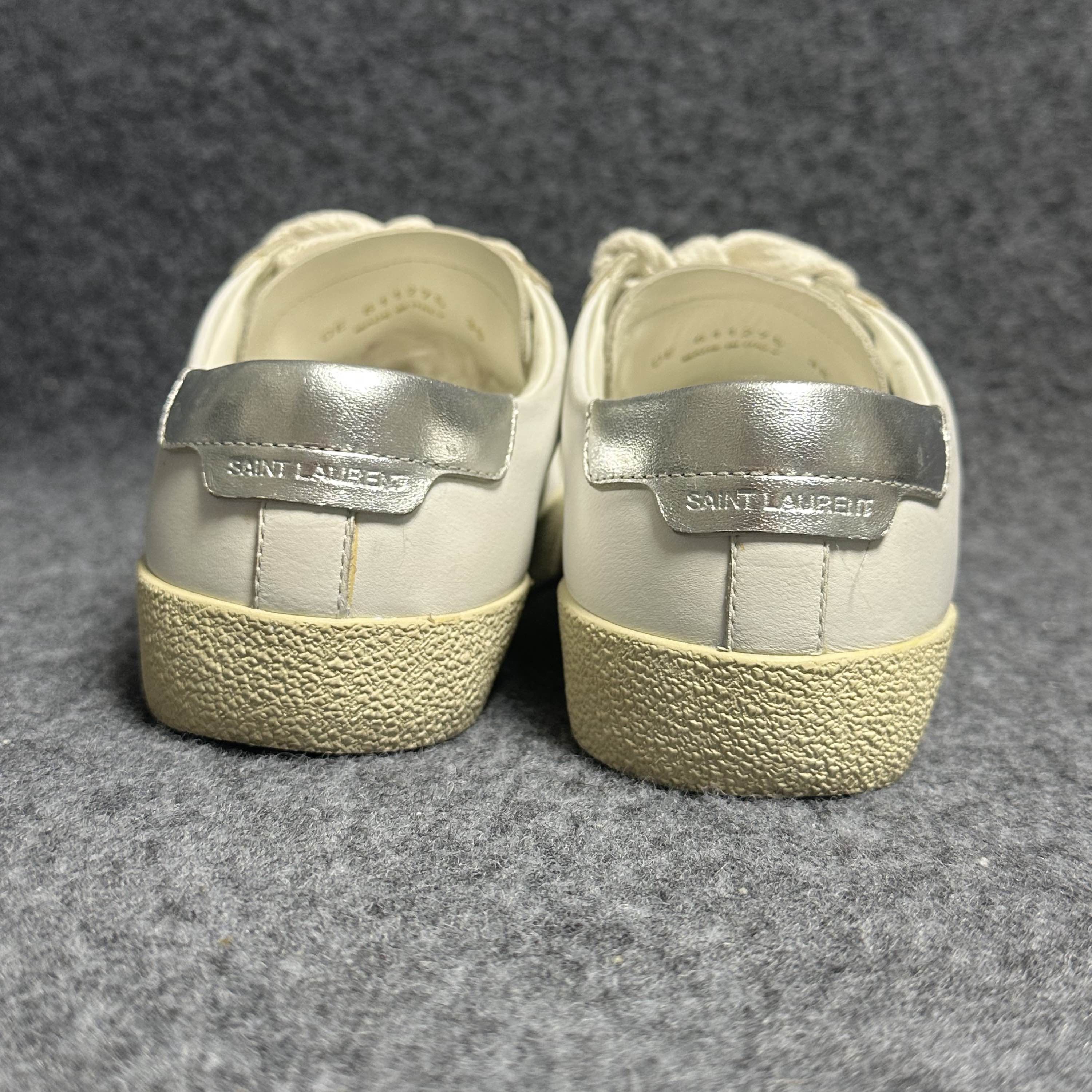Saint Laurent Paris Saint Laurent White Leather Low-Top Sneakers Size 35 Size US 5 / IT 35 - 3 Thumbnail