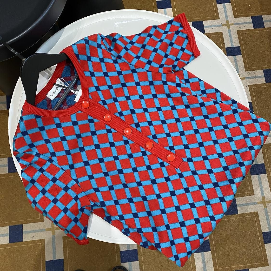 Saint Laurent Paris Saint Laurent Geometric Knit Button Up Dress M Size M / US 6-8 / IT 42-44 - 8 Thumbnail