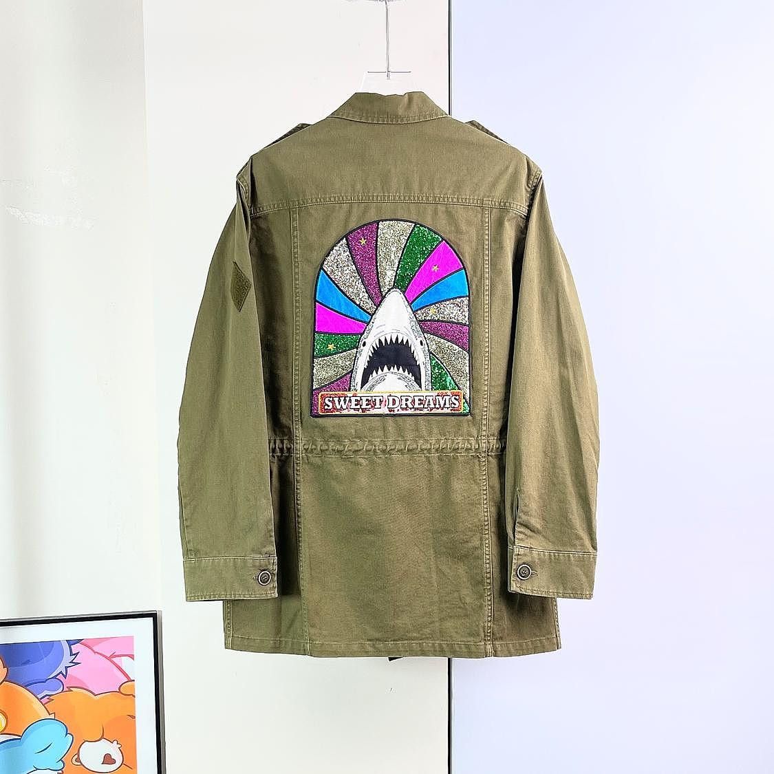 Saint Laurent Paris Saint Laurent Shark Embroidery Field Jacket Size 40 Size US XXS / EU 40 - 2 Thumbnail