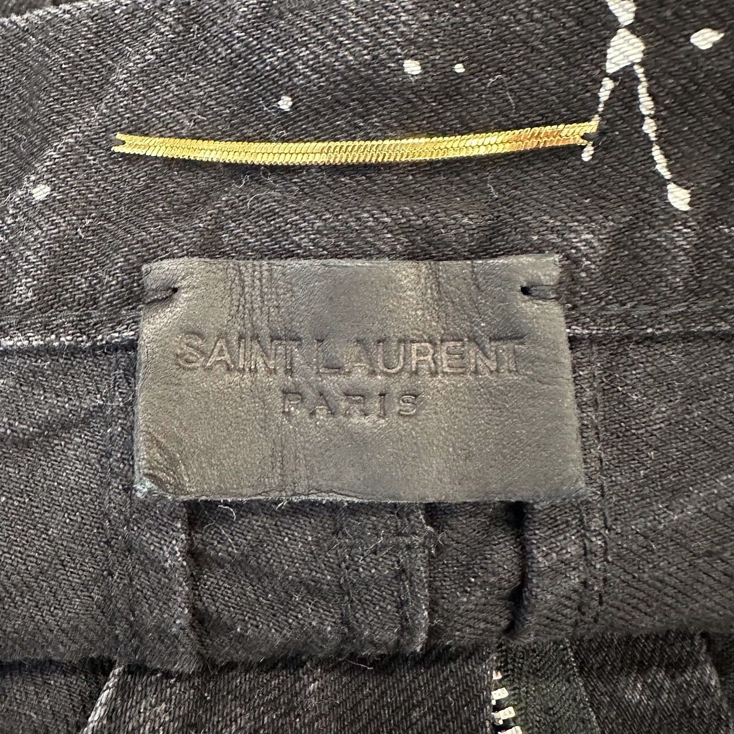 Saint Laurent Paris Saint Laurent Paint Splatter Denim Shorts 28 Size 28" / US 6 / IT 42 - 3 Thumbnail