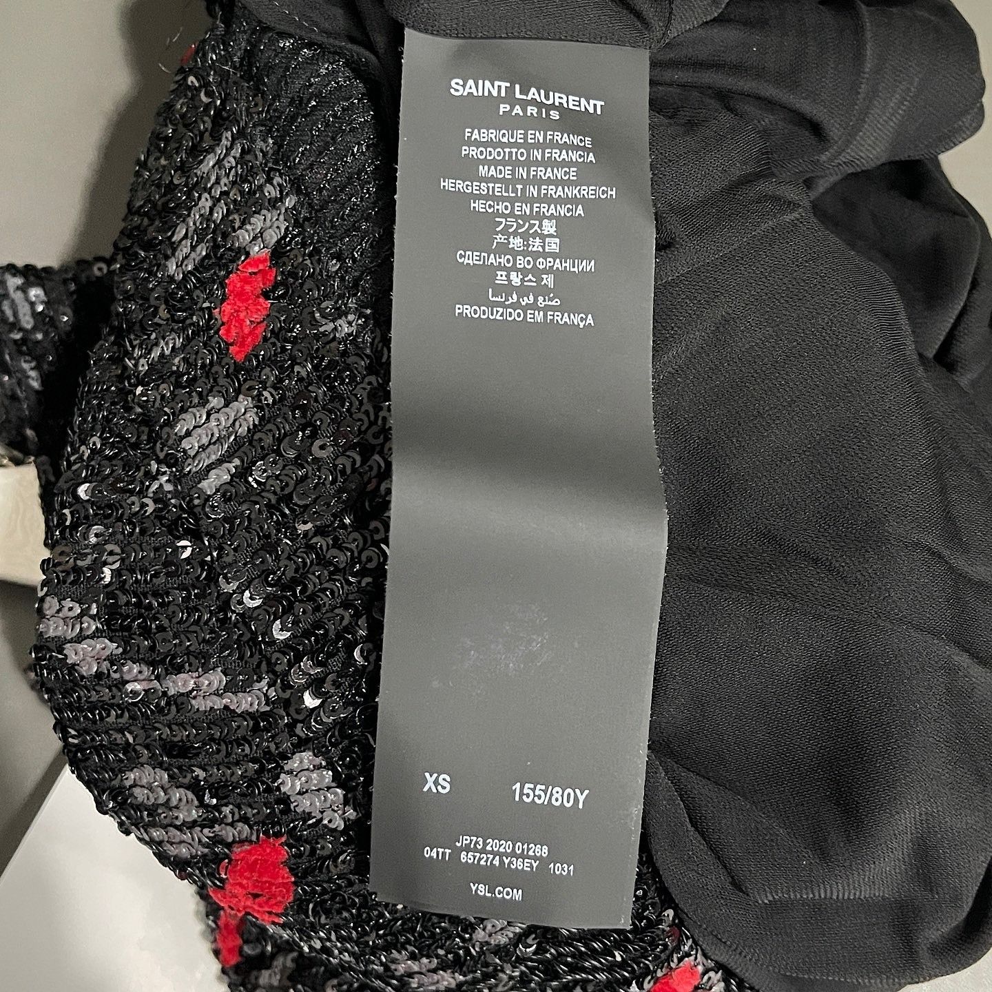 Saint Laurent Paris Saint Laurent Lips Sequin Mini Dress Size XS Size XS / US 0-2 / IT 36-38 - 4 Thumbnail