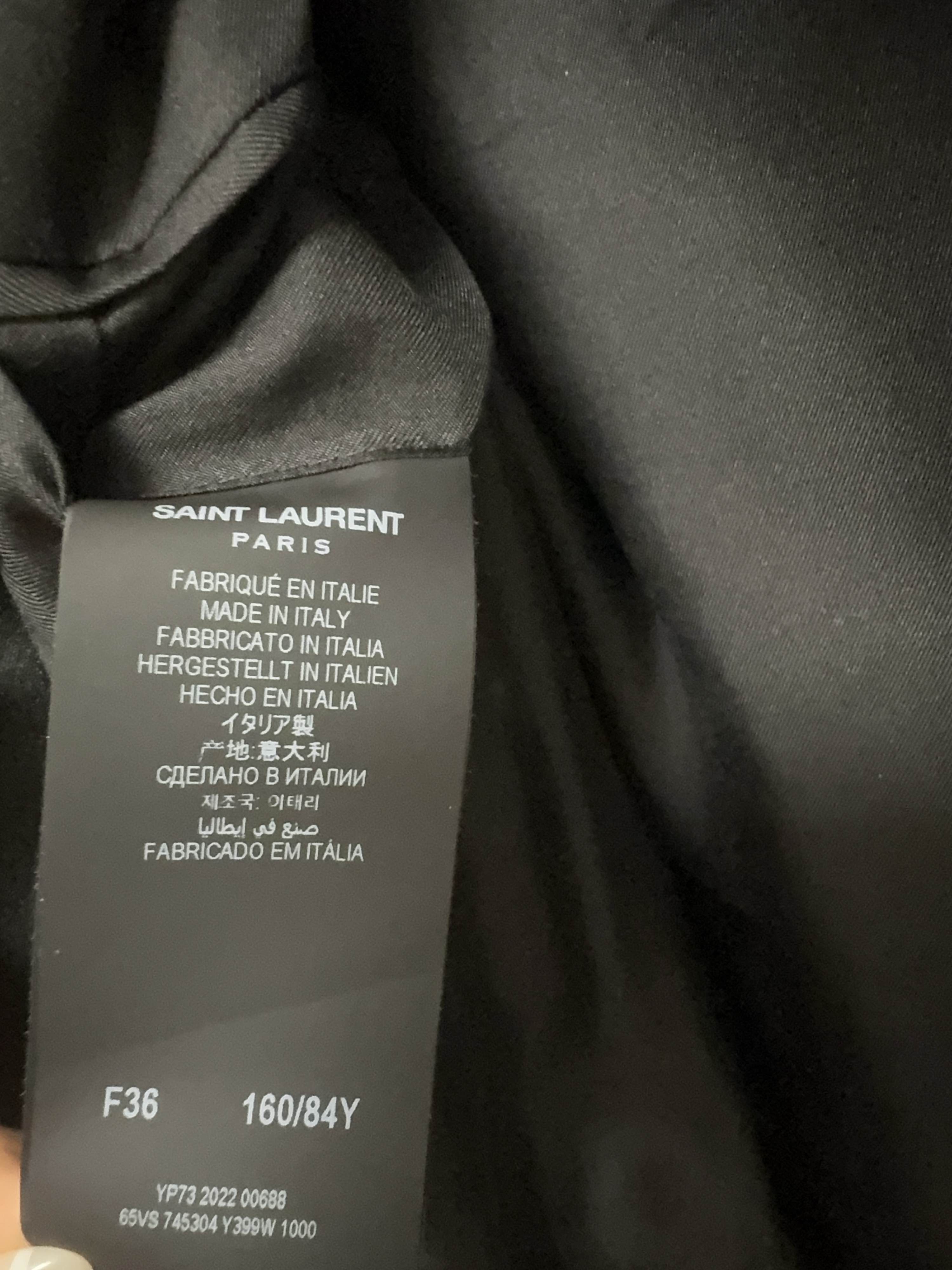 Saint Laurent Paris Saint Laurent Black Single-Breasted Blazer Size 36 Size XS / US 0-2 / IT 36-38 - 4 Thumbnail