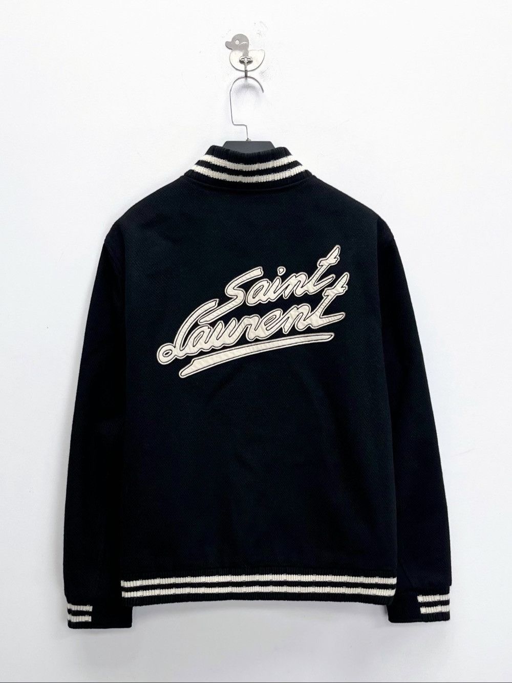 Saint Laurent Paris Saint Laurent Script Logo Wool Varsity Bomber Jacket US L Size US L / EU 52-54 / 3 - 2 Thumbnail