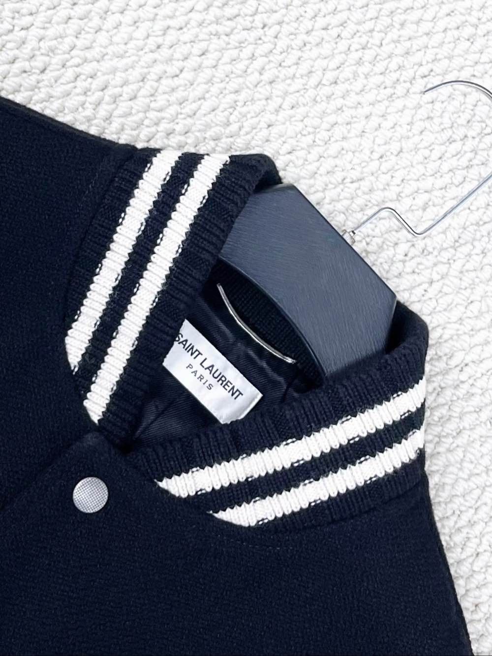 Saint Laurent Paris Saint Laurent Script Logo Wool Varsity Bomber Jacket US L Size US L / EU 52-54 / 3 - 3 Thumbnail
