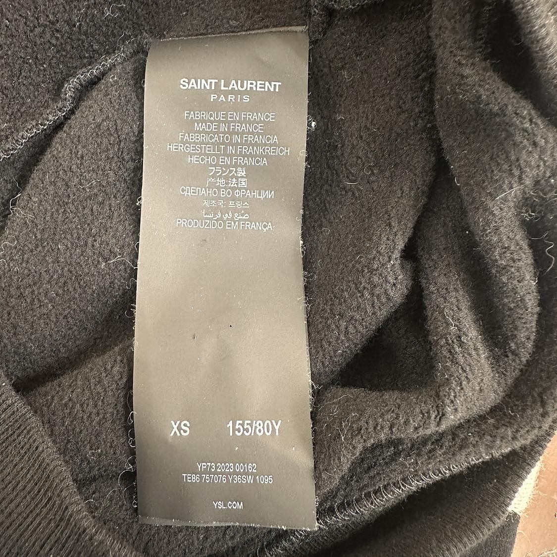 Saint Laurent Paris Saint Laurent Stripe Logo Hoodie Size XS Size XS / US 0-2 / IT 36-38 - 4 Thumbnail