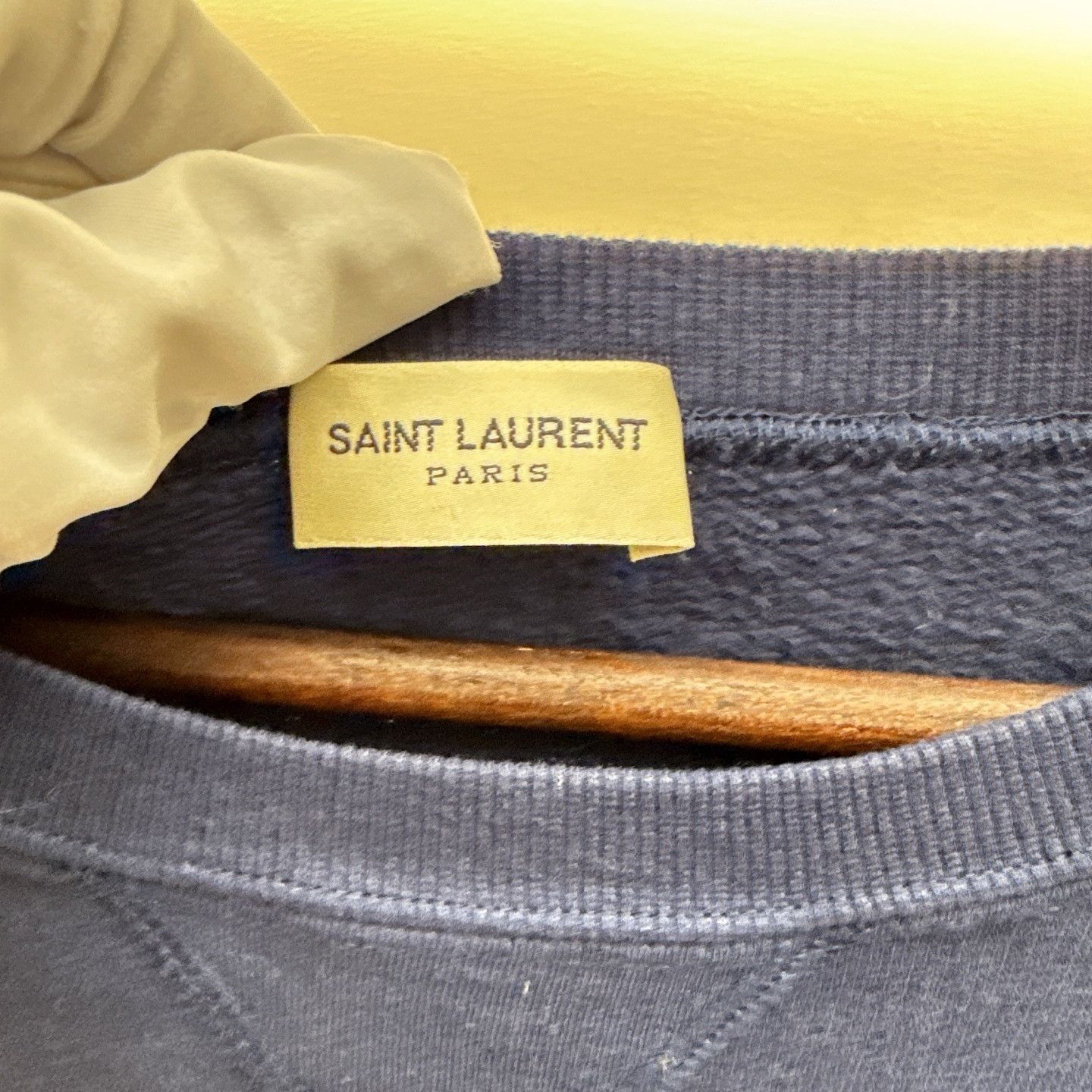 Saint Laurent Paris Saint Laurent YSL Logo Sweatshirt Blue Size L Size US L / EU 52-54 / 3 - 3 Thumbnail