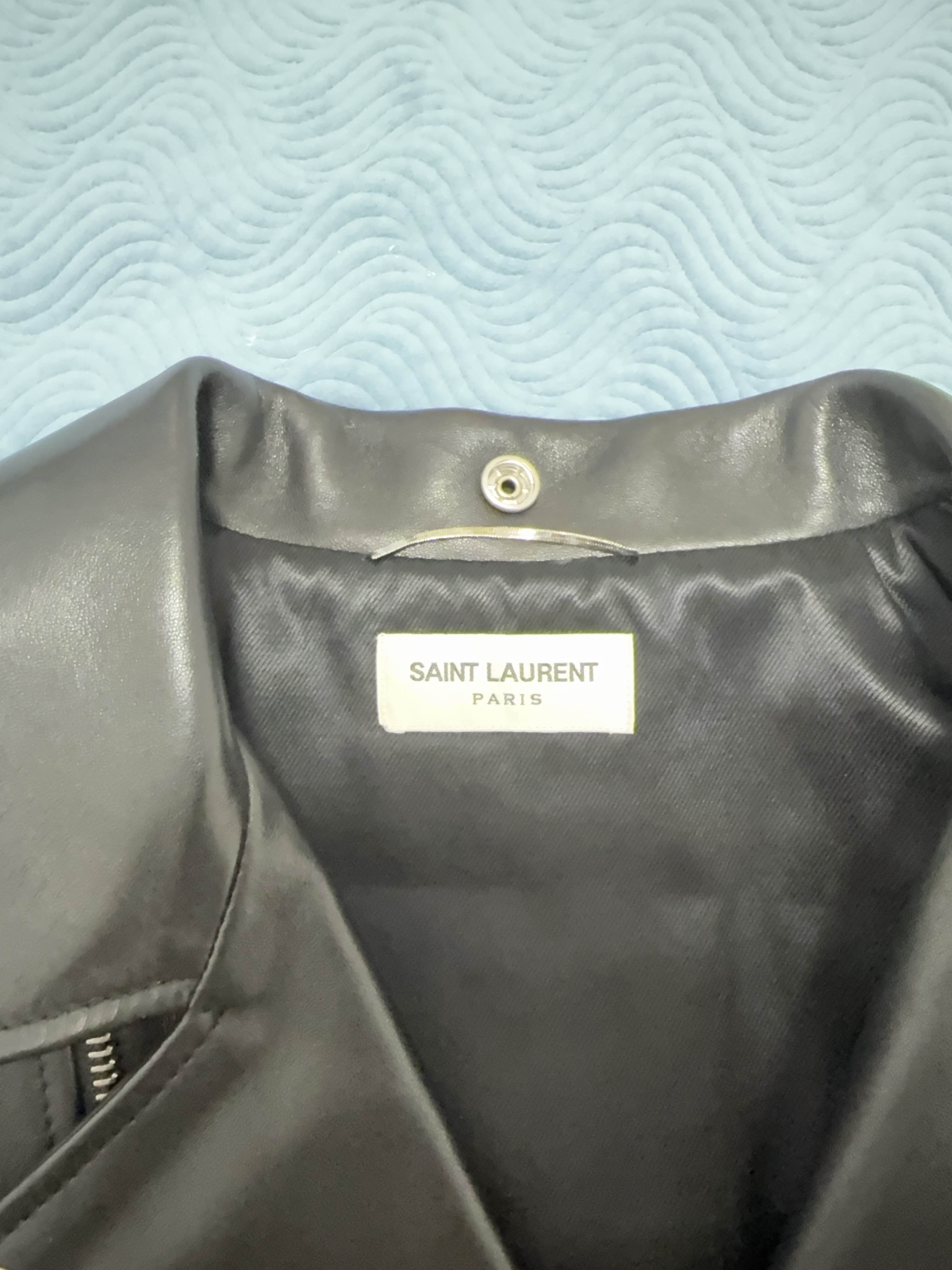 Saint Laurent Paris Saint Laurent Lambskin Leather Biker Jacket Size L Size US L / EU 52-54 / 3 - 3 Thumbnail