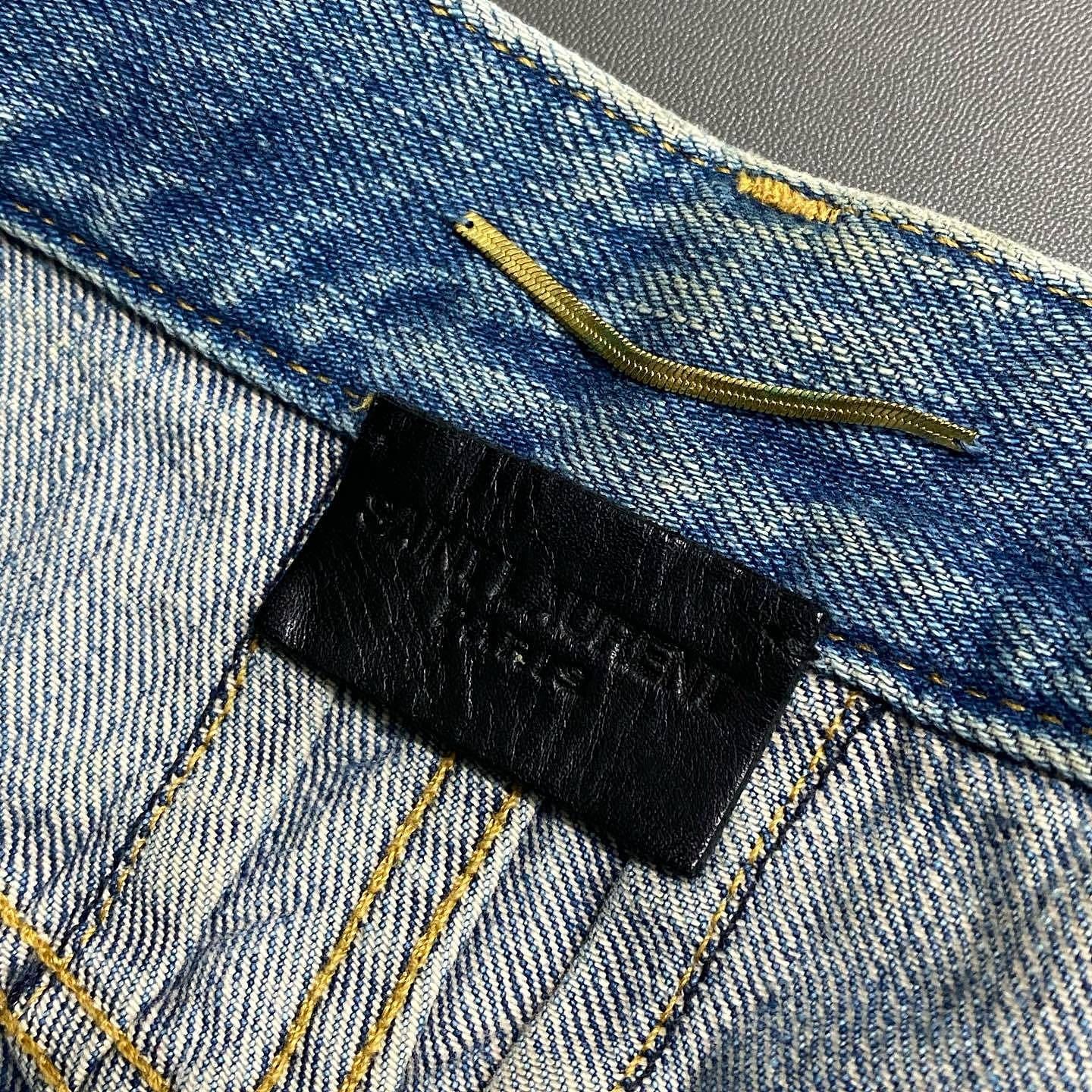 Saint Laurent Paris Saint Laurent Studded Denim Shorts Size 27 Size 27" / US 4 / IT 40 - 3 Thumbnail