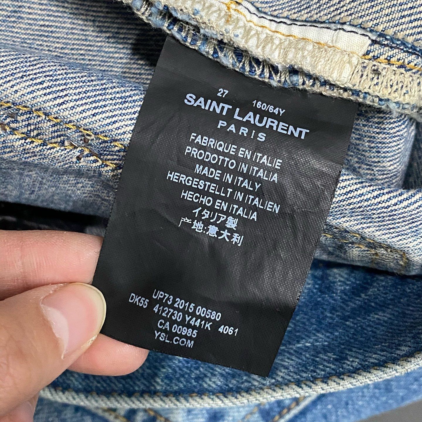 Saint Laurent Paris Saint Laurent Studded Denim Shorts Size 27 Size 27" / US 4 / IT 40 - 4 Thumbnail