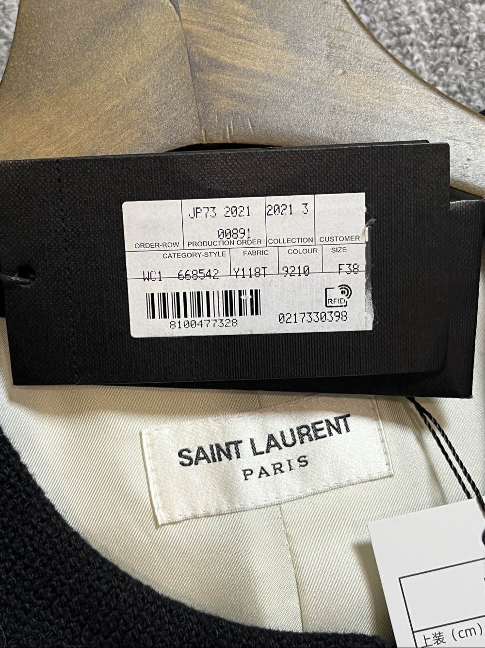 Saint Laurent Paris Saint Laurent Ivory Tweed Jacket Size 38 Size S / US 4 / IT 40 - 5 Thumbnail