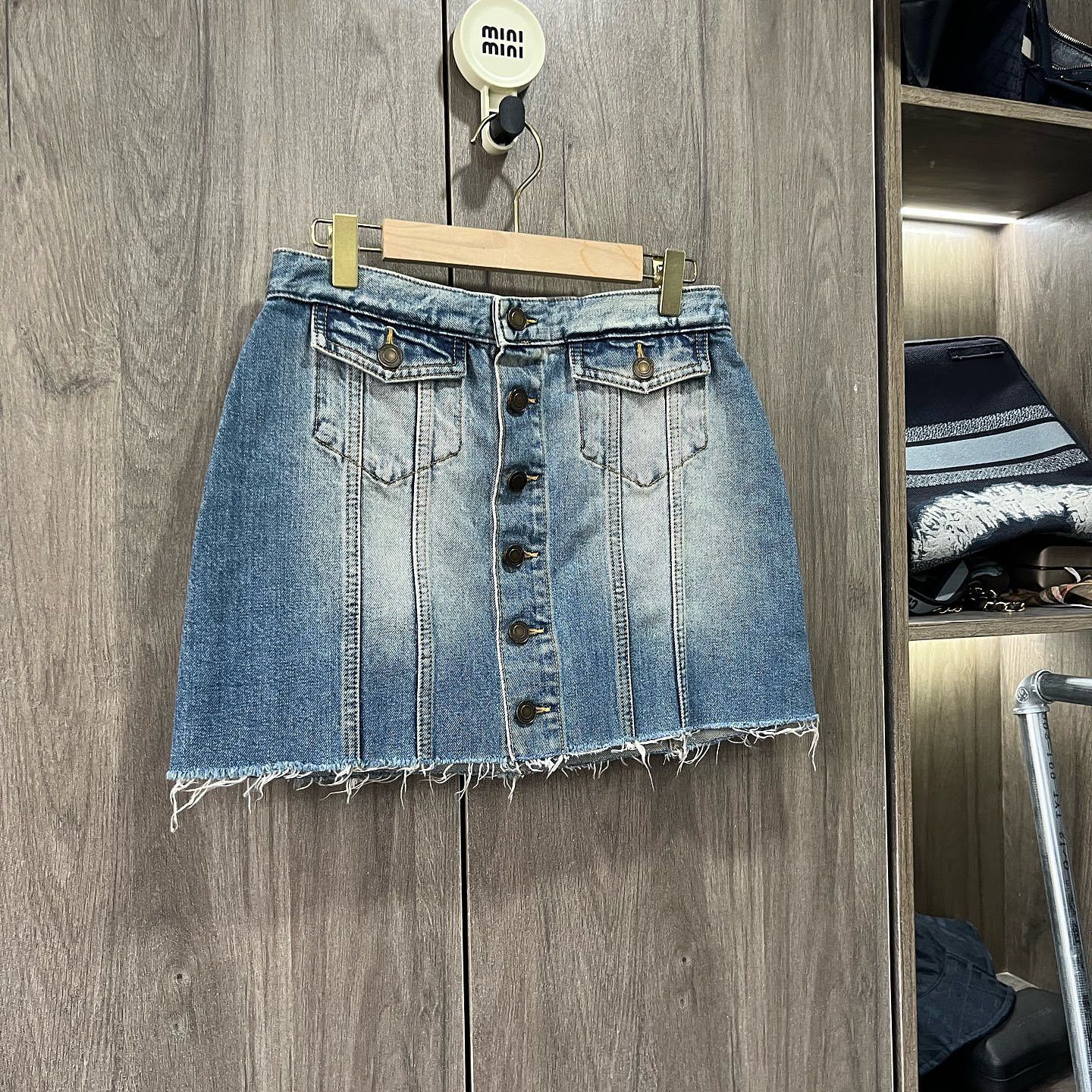 Saint Laurent Paris Saint Laurent Button Front Mini Skirt Size 27 Size 27" / US 4 / IT 40 - 5 Thumbnail