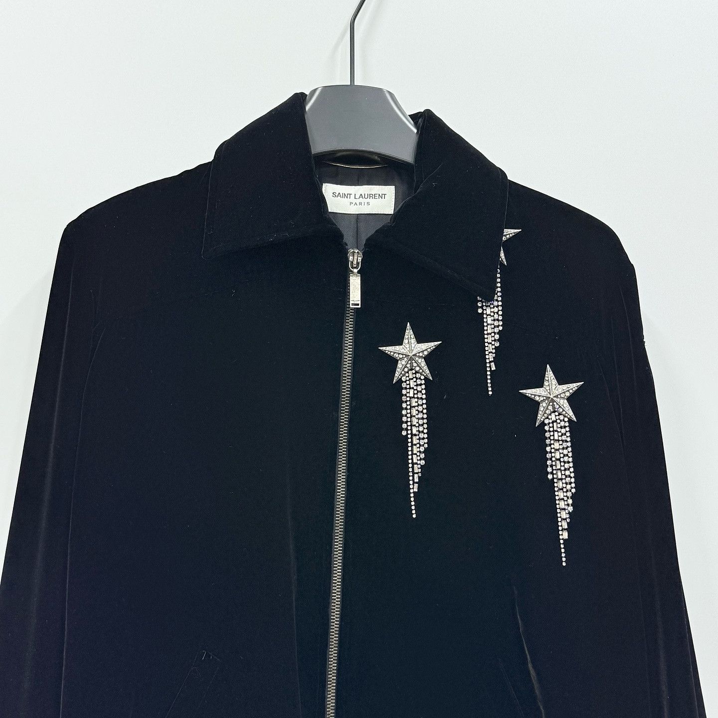 Saint Laurent Paris Saint Laurent Rhinestone Star Velvet Jacket Size 38 Size S / US 4 / IT 40 - 5 Thumbnail