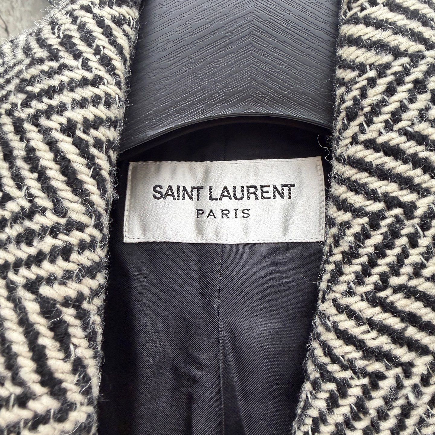 Saint Laurent Paris Saint Laurent Herringbone Wool Coat Size FR 36 Size XS / US 0-2 / IT 36-38 - 3 Thumbnail