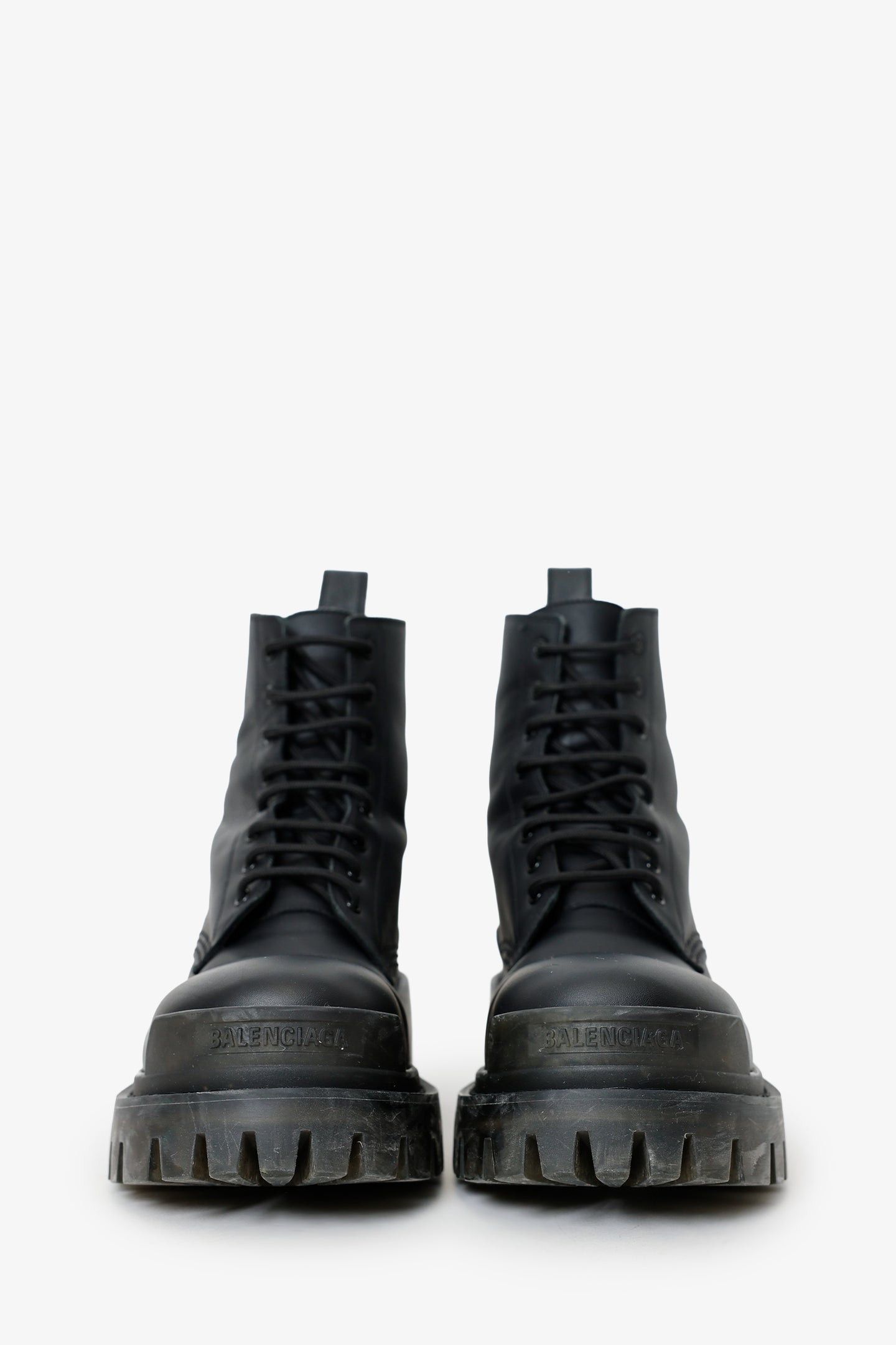 Balenciaga BLACK LEATHER STRIKE BOOTS Size US 8 / IT 38 - 3 Thumbnail