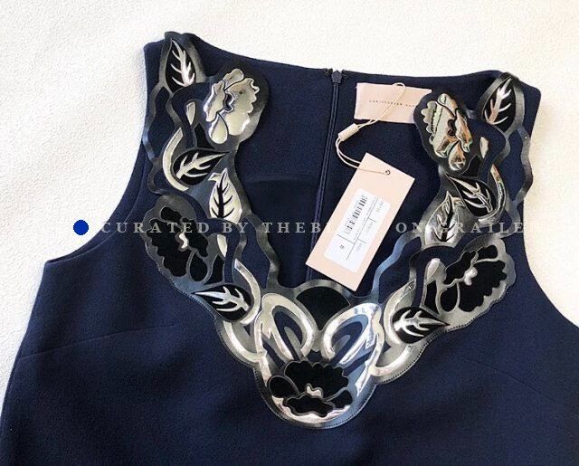 Christopher Kane Christopher Kane Leather Appliqué Wool Dress Size XS / US 0-2 / IT 36-38 - 3 Thumbnail