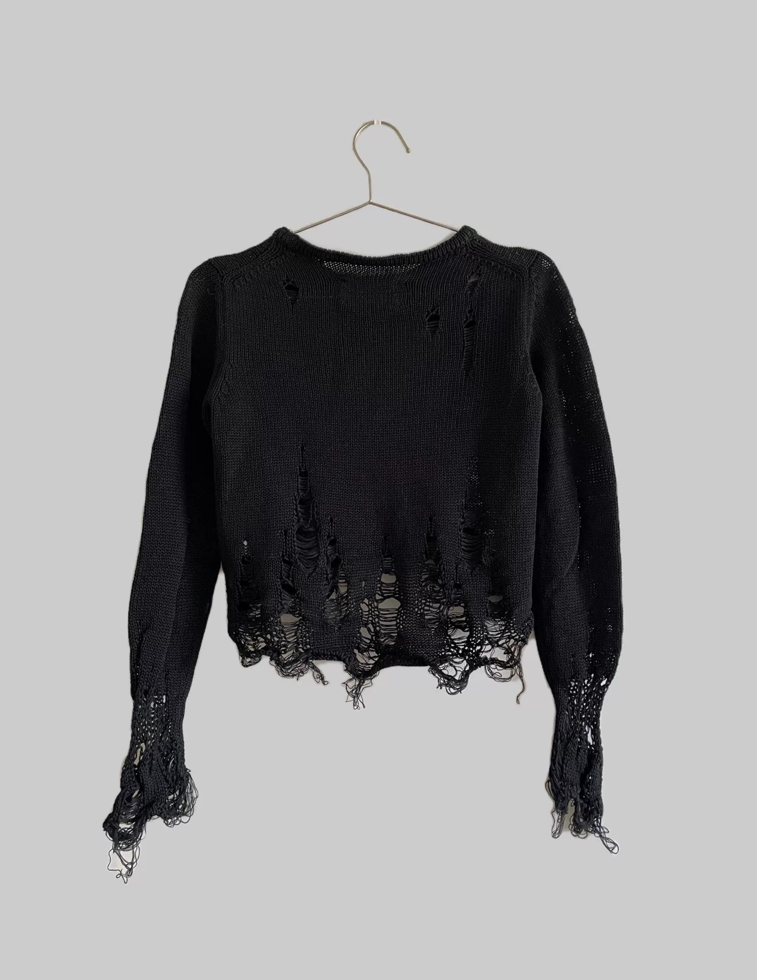 Song For The Mute Song for the Mute SS17 BEAU Distressed Cropped Knit Top Size XS / US 0-2 / IT 36-38 - 3 Thumbnail