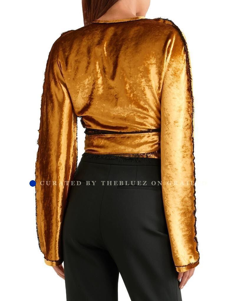 Other SID NEIGUM Velvet Tie-Neck Long-Sleeve Blouse Size XS / US 0-2 / IT 36-38 - 2 Thumbnail
