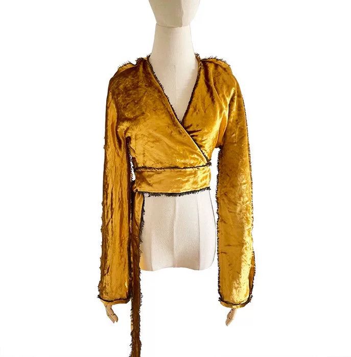 Other SID NEIGUM Velvet Tie-Neck Long-Sleeve Blouse Size XS / US 0-2 / IT 36-38 - 3 Thumbnail