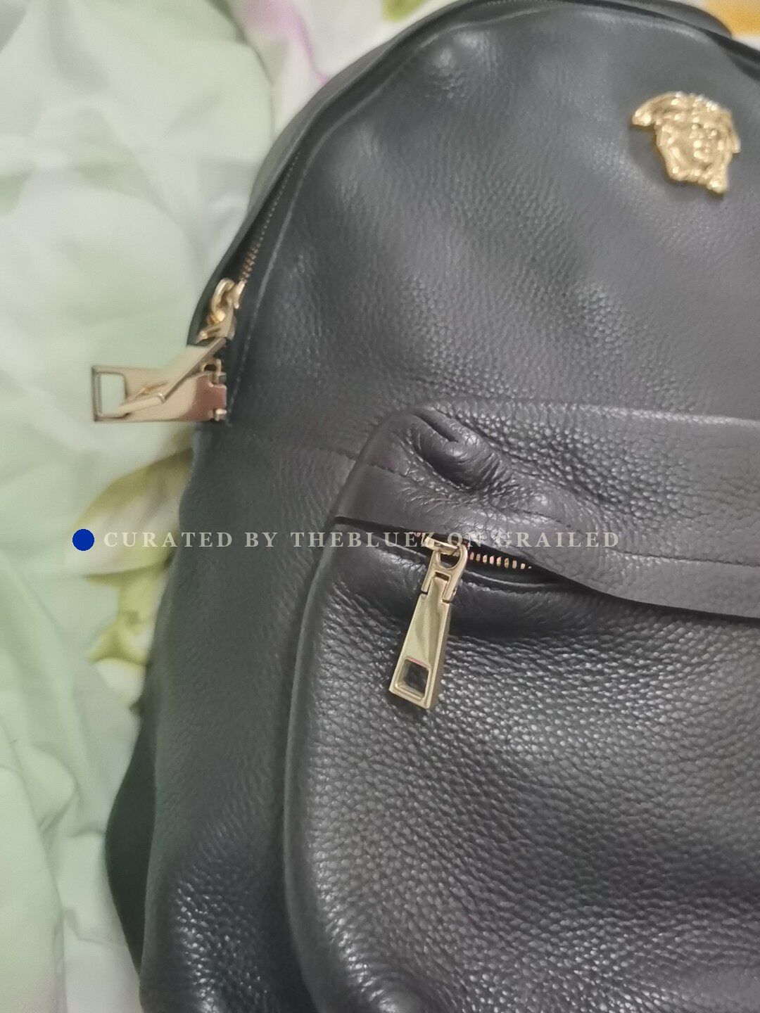 Versace Versace Black Leather Backpack Gold Medusa Size ONE SIZE - 3 Thumbnail
