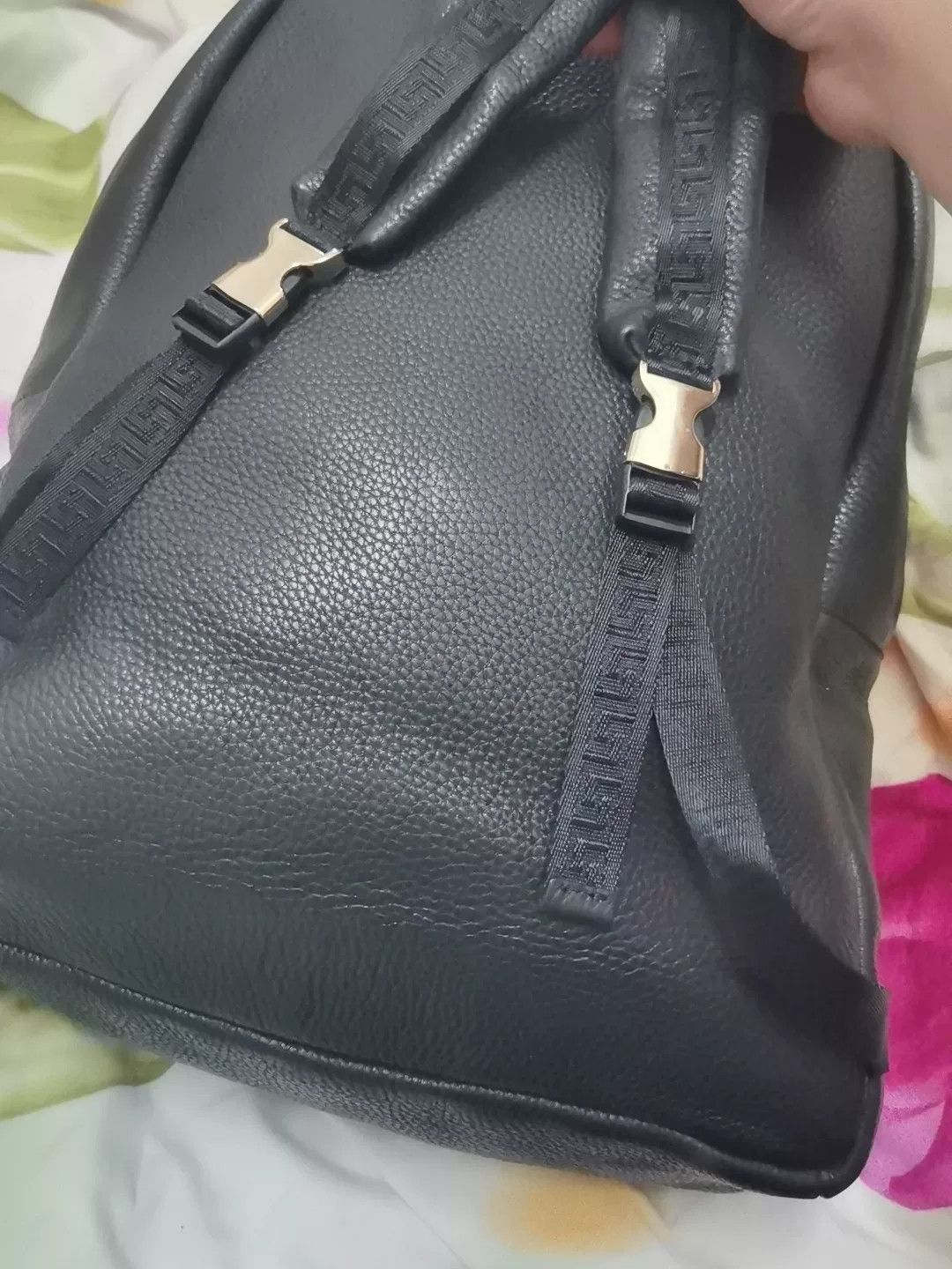 Versace Versace Black Leather Backpack Gold Medusa Size ONE SIZE - 6 Thumbnail