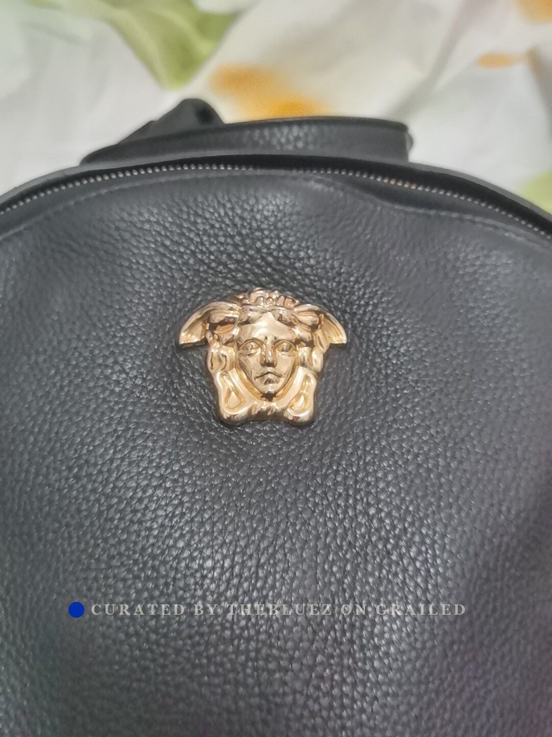 Versace Versace Black Leather Backpack Gold Medusa Size ONE SIZE - 2 Thumbnail