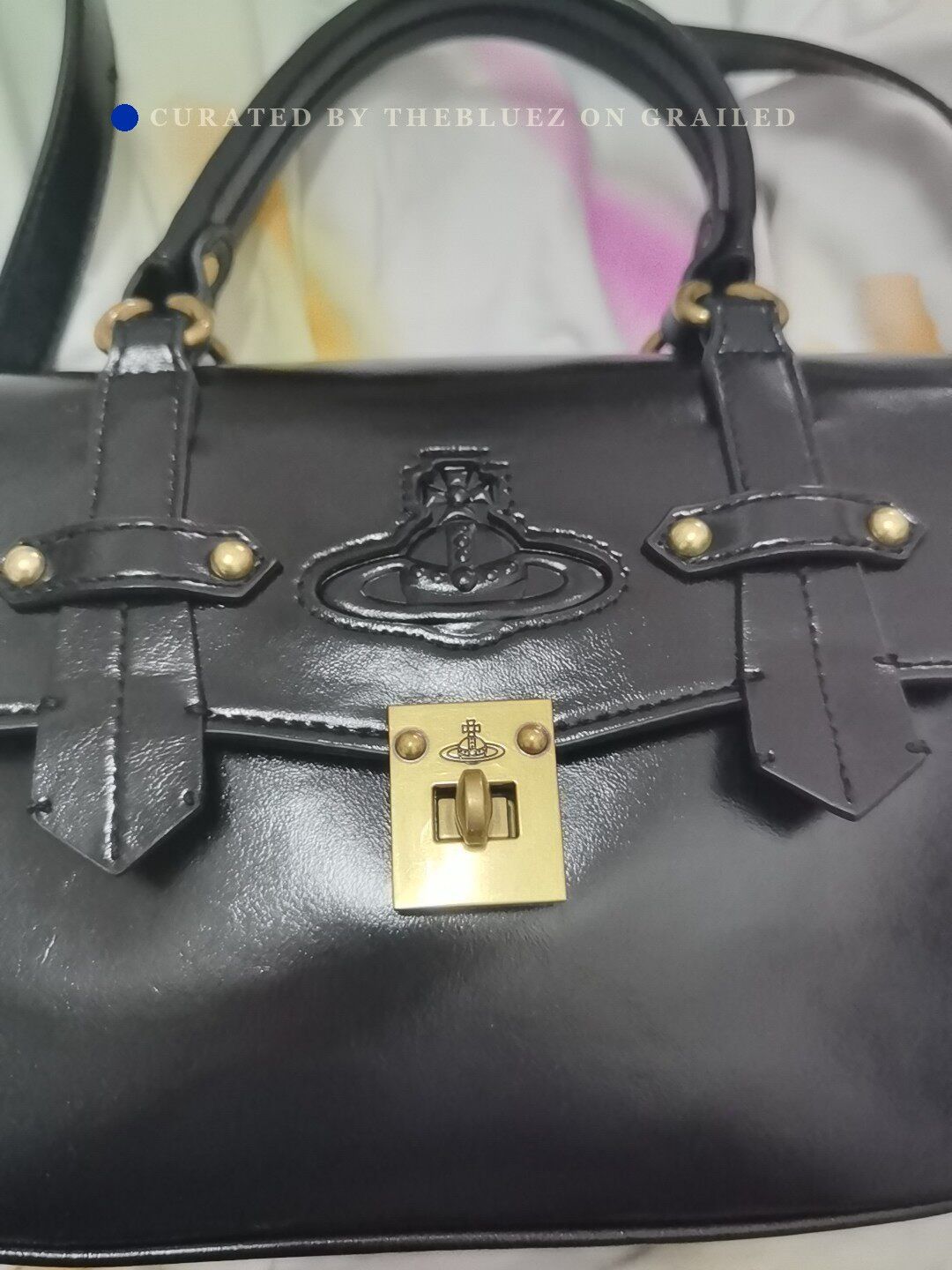 Vivienne Westwood Vivienne Westwood Black Patent Handbag Medium Size ONE SIZE - 2 Thumbnail
