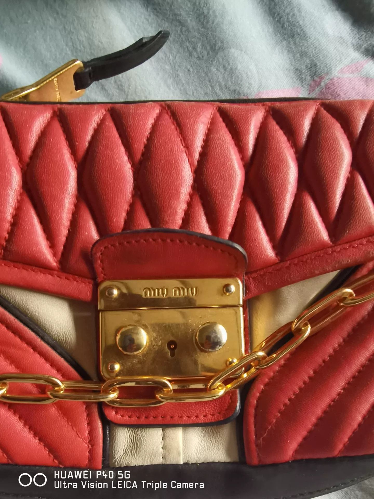 Miu Miu Miu Miu Color-Blocked Sheepskin Crossbody Bag Size ONE SIZE - 2 Thumbnail