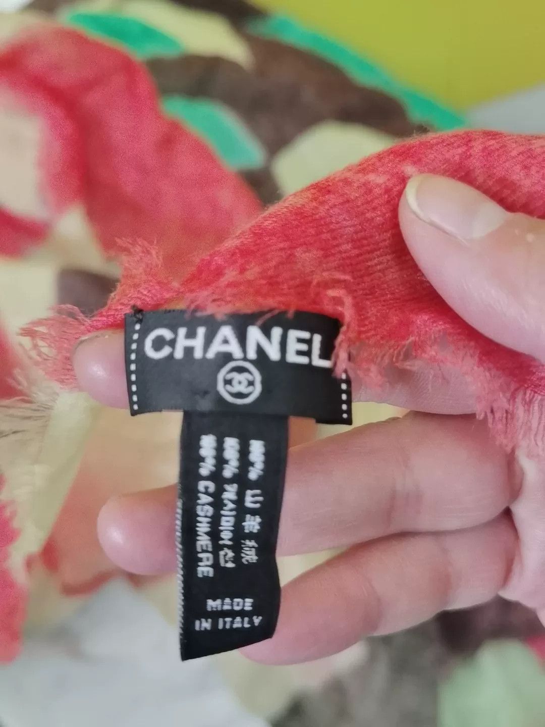 Chanel Chanel Goat Cashmere Color Block Scarf Size ONE SIZE - 3 Thumbnail