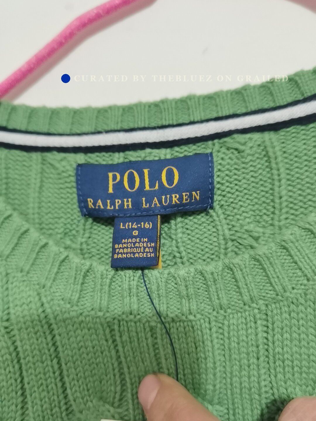 Polo Ralph Lauren Ralph Lauren Green Cable Sweater L Size US L / EU 52-54 / 3 - 5 Thumbnail