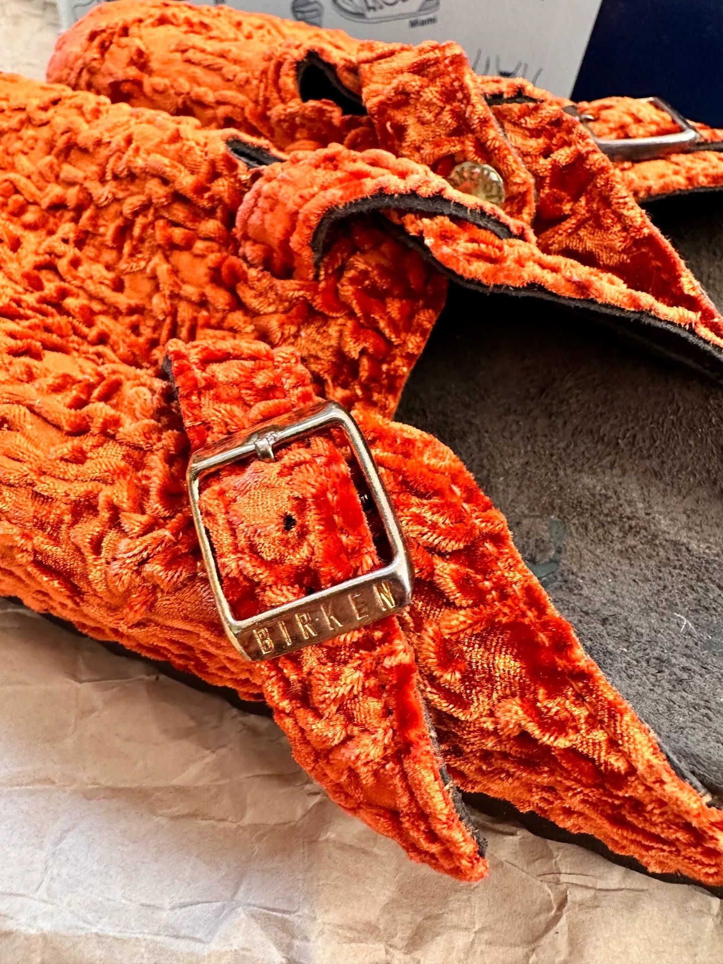 Birkenstock Birkenstock Boston Orange Velvet Size 36 Size US 5 / IT 35 - 6 Thumbnail