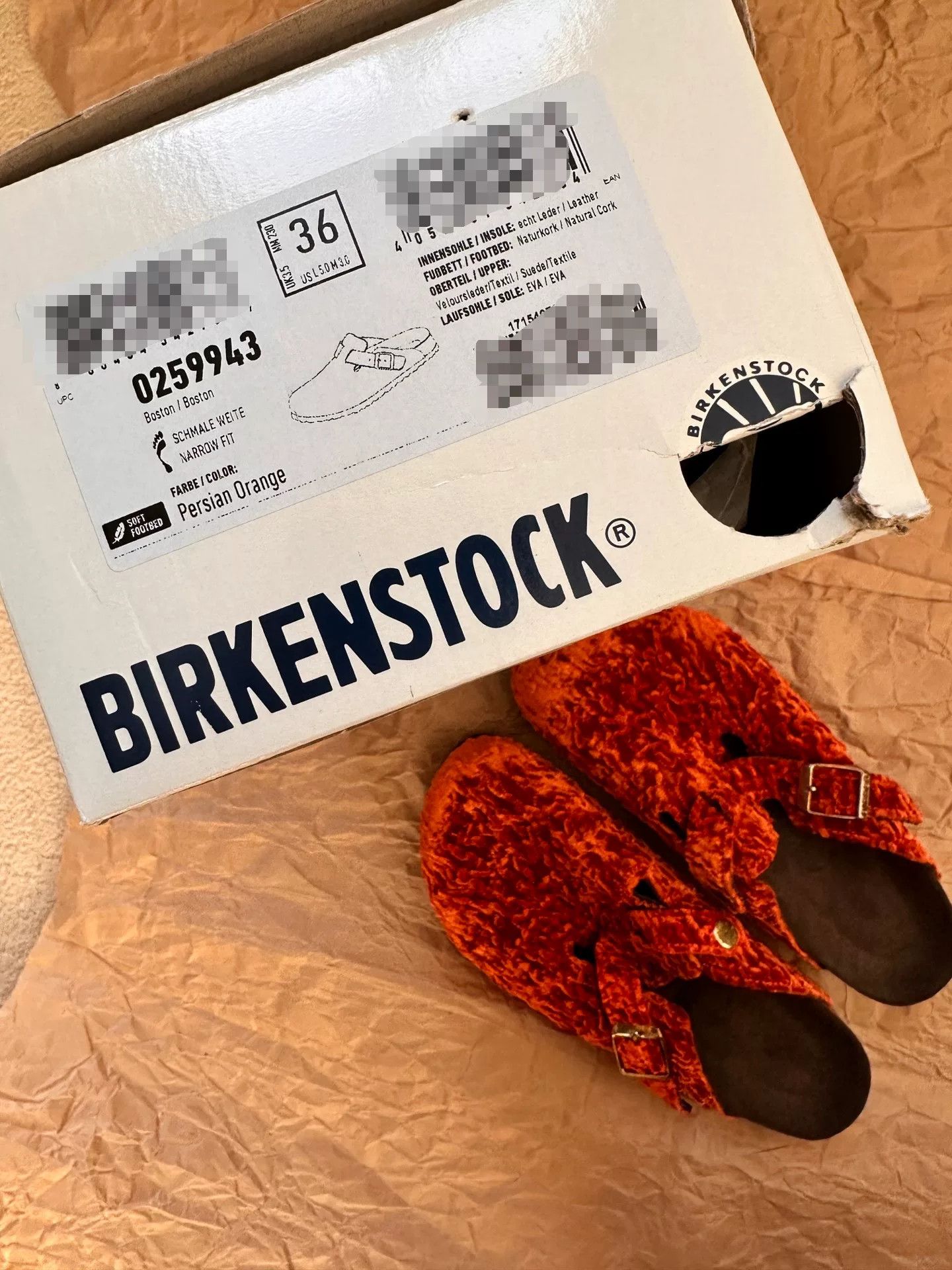 Birkenstock Birkenstock Boston Orange Velvet Size 36 Size US 5 / IT 35 - 8 Thumbnail