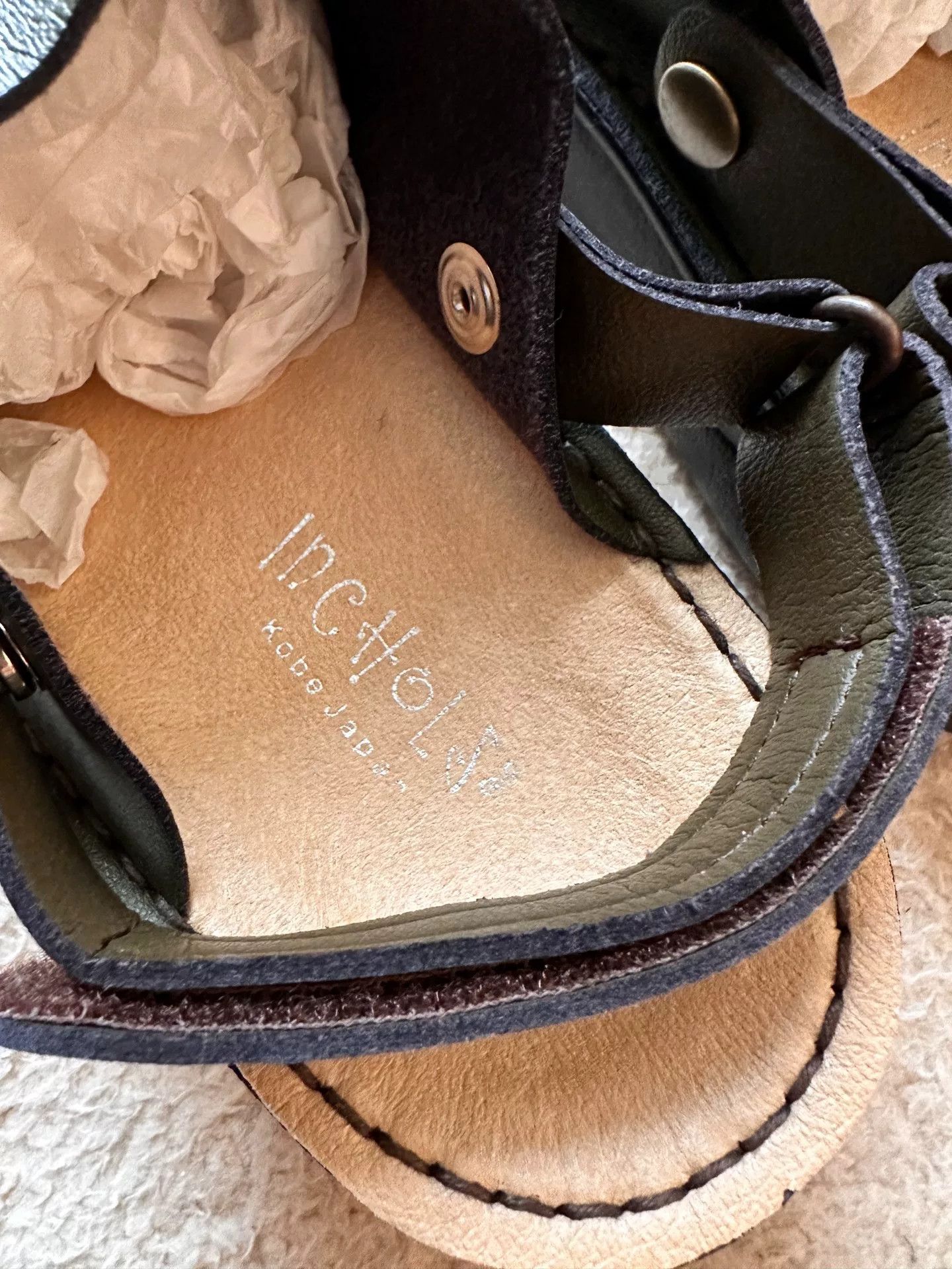 Other Kobe Japan Olive Green Leather Slippers Size US 5 / IT 35 - 3 Thumbnail