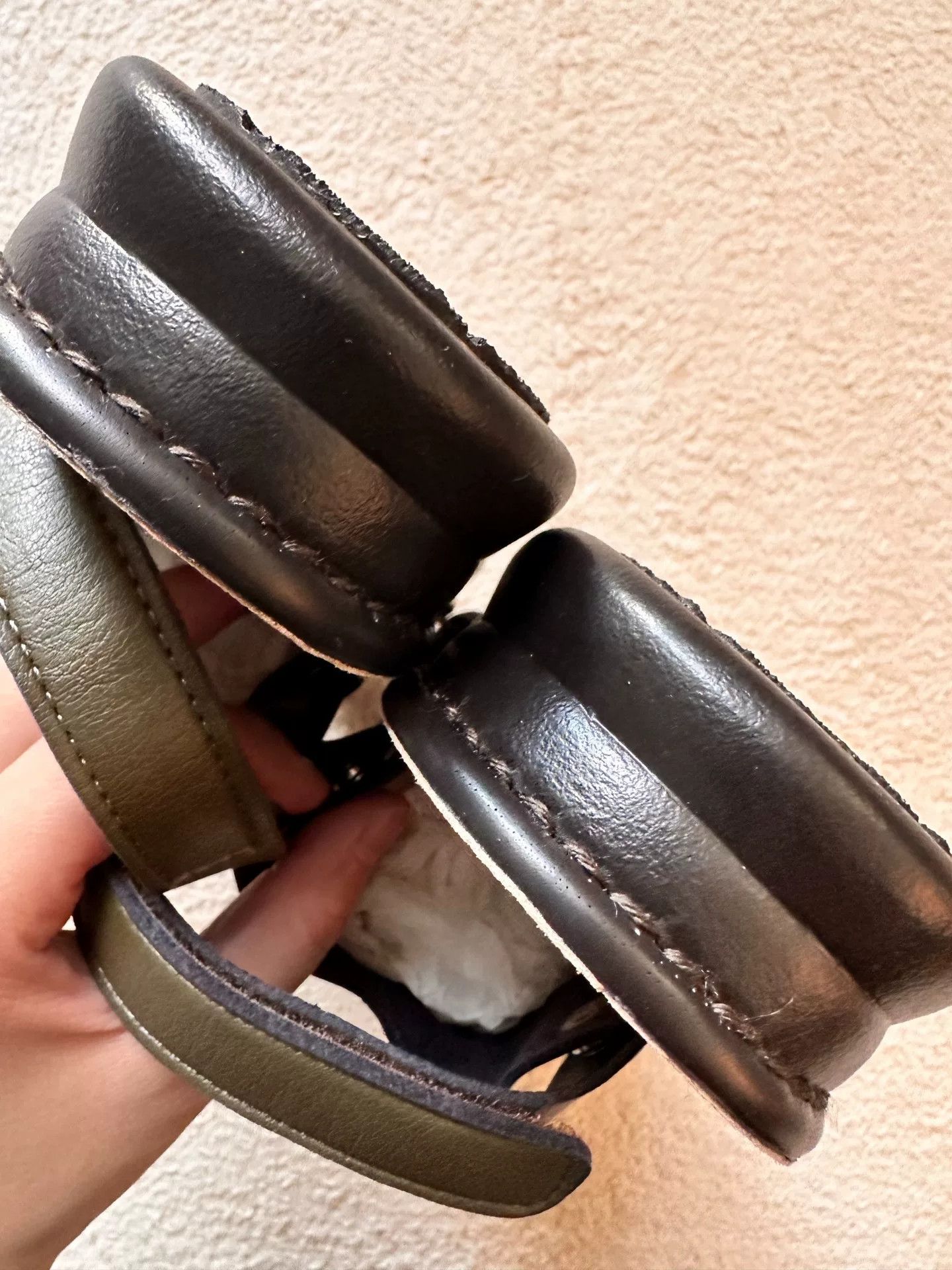 Other Kobe Japan Olive Green Leather Slippers Size US 5 / IT 35 - 8 Thumbnail