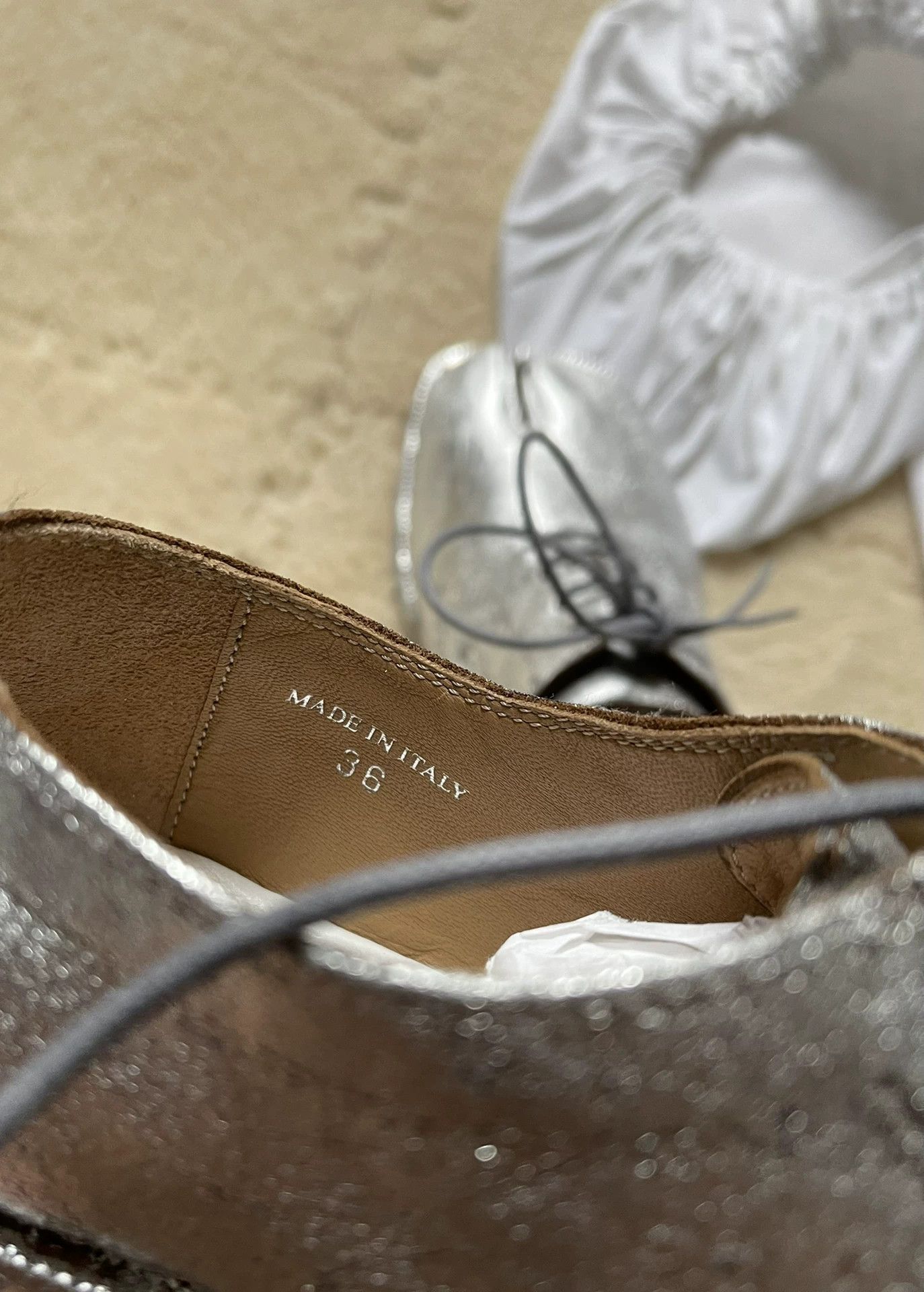 Maison Margiela Maison Margiela Silver Tabi Derby Shoes Size US 5 / IT 35 - 3 Thumbnail