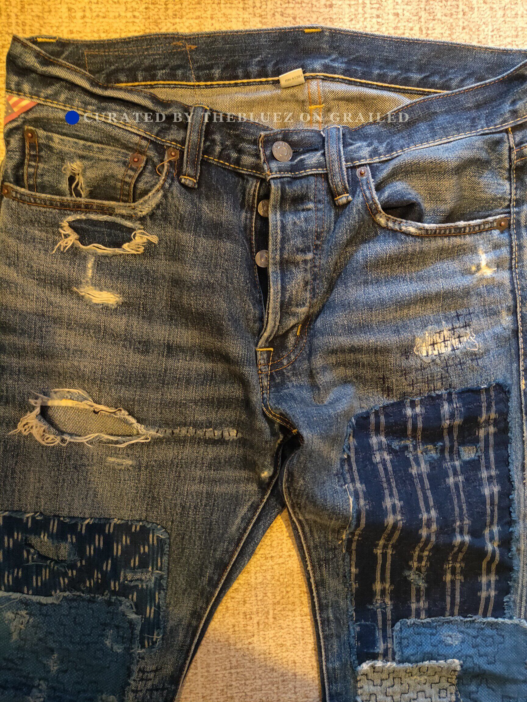 RRL Ralph Lauren RRL Distressed Art Patch Jeans Size US 32 / EU 48 - 5 Thumbnail