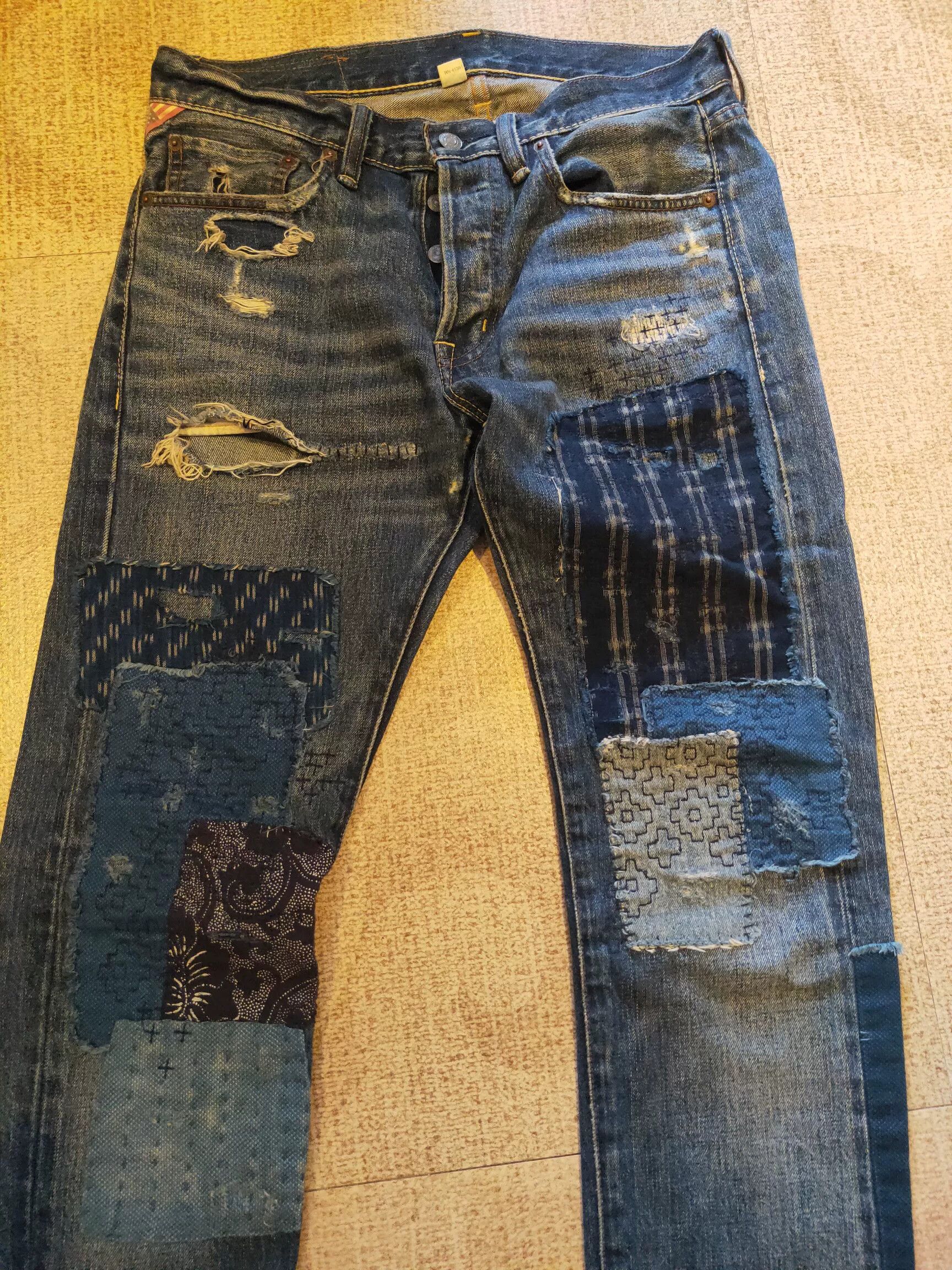 RRL Ralph Lauren RRL Distressed Art Patch Jeans Size US 32 / EU 48 - 4 Thumbnail