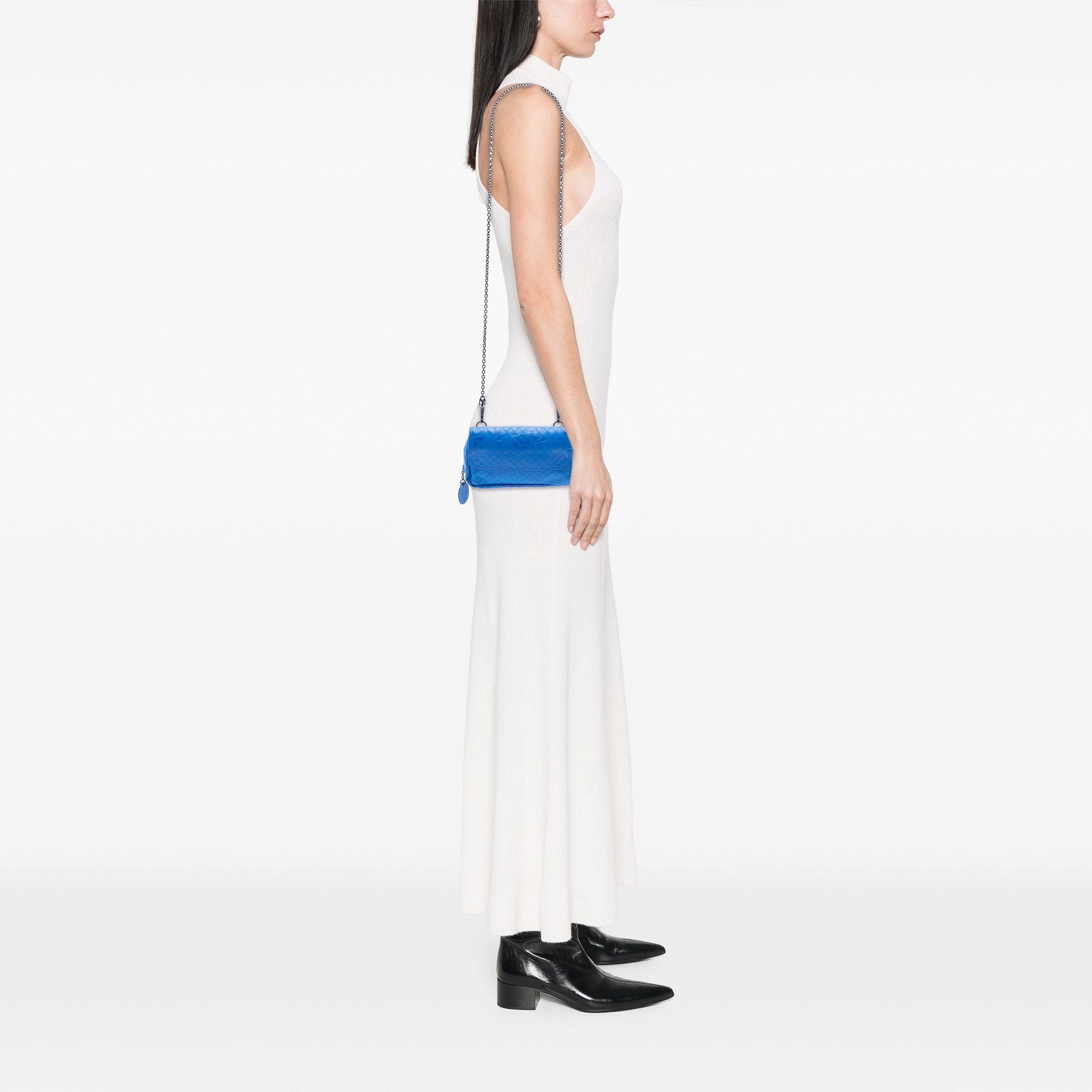 Bottega Veneta Small Calfskin Intrecciomirage Embossed Butterfly Chain Crossbody Size ONE SIZE - 6 Thumbnail