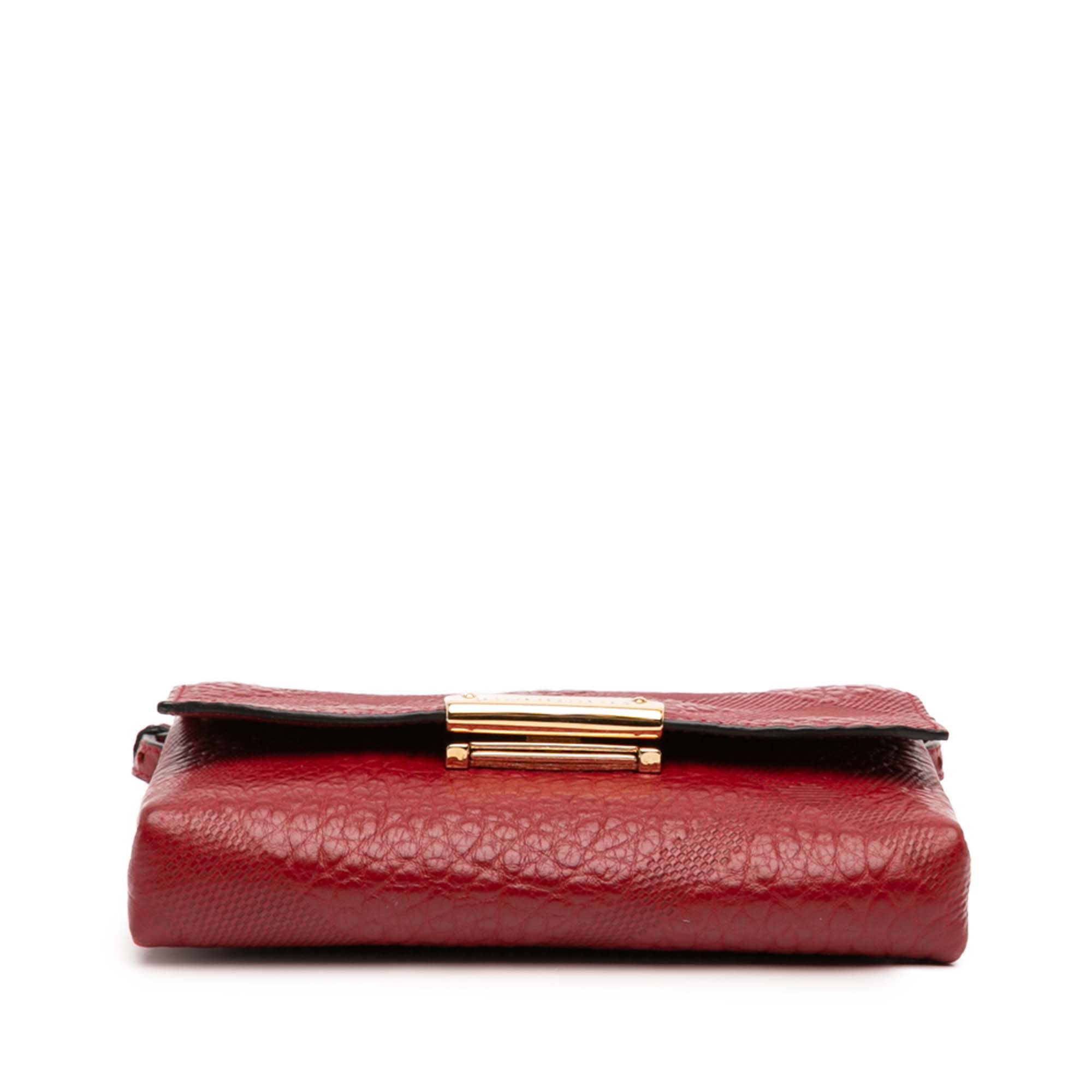 Burberry Embossed Grain Check Leather Langley Crossbody Size ONE SIZE - 3 Thumbnail