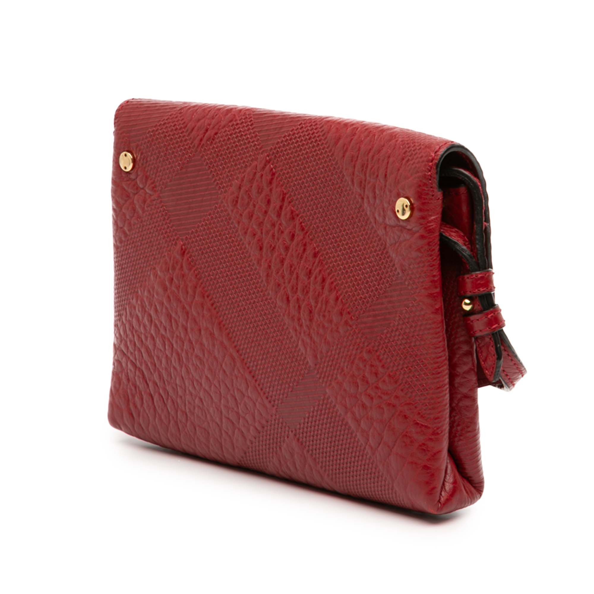 Burberry Embossed Grain Check Leather Langley Crossbody Size ONE SIZE - 2 Thumbnail
