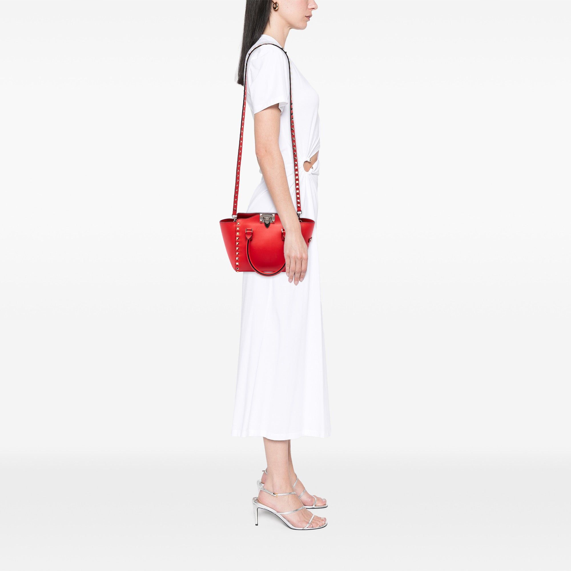 Valentino Mini Leather Rockstud Double Handle Tote Size ONE SIZE - 6 Thumbnail