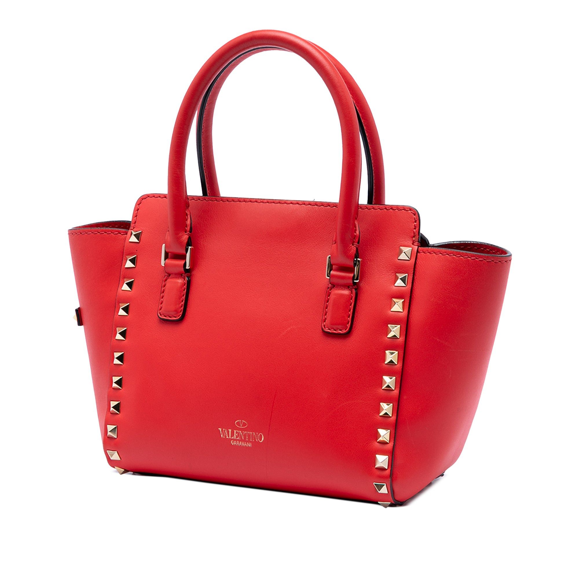 Valentino Mini Leather Rockstud Double Handle Tote Size ONE SIZE - 2 Thumbnail