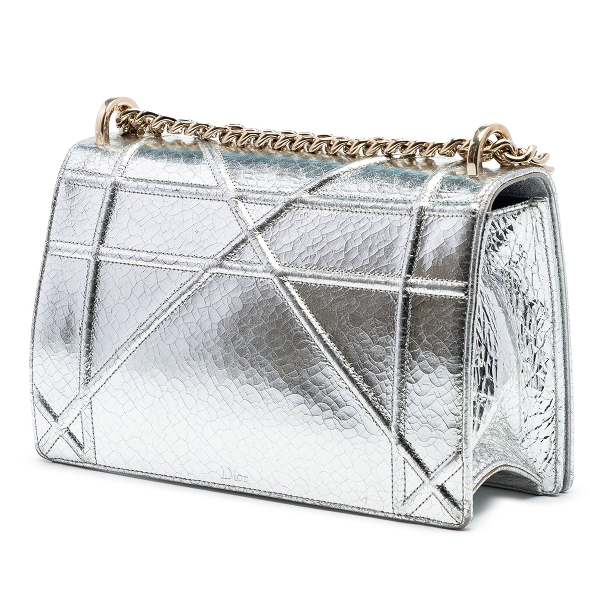 Dior Medium Metallic Crackled Deerskin Diorama Flap Size ONE SIZE - 2 Thumbnail
