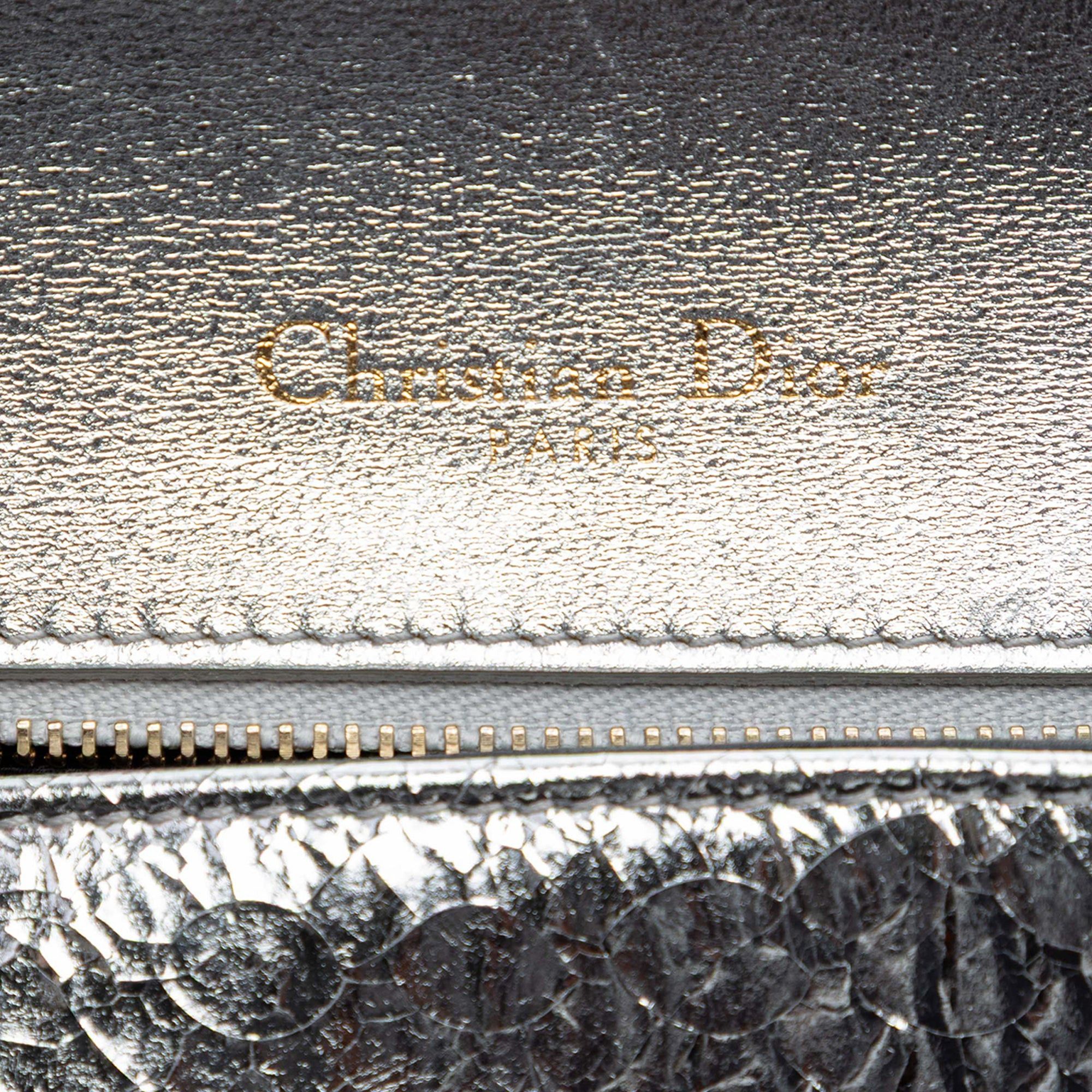 Dior Medium Metallic Crackled Deerskin Diorama Flap Size ONE SIZE - 5 Thumbnail