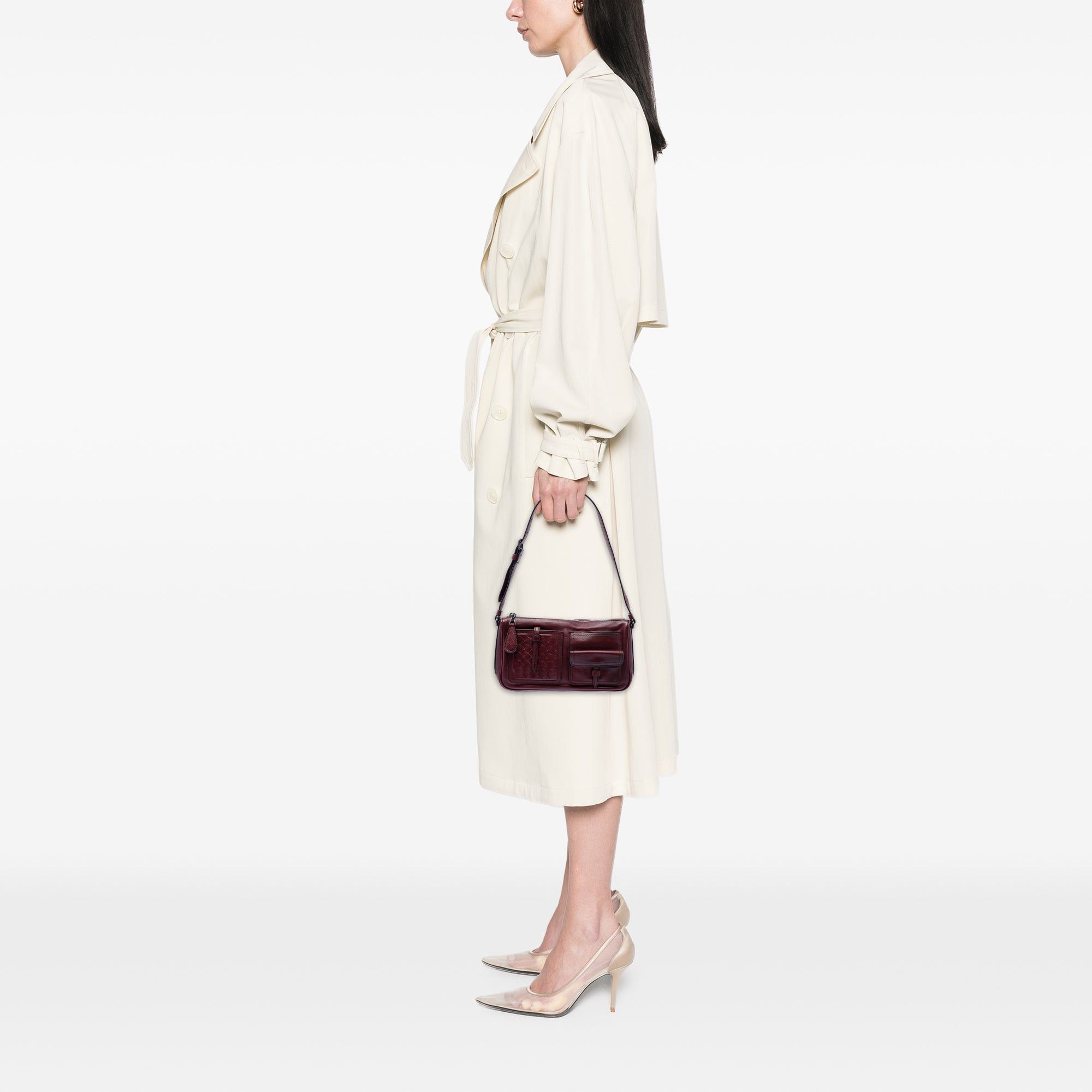 Bottega Veneta Intrecciato Trimmed Multi Pocket Leather Shoulder Bag Size ONE SIZE - 6 Thumbnail