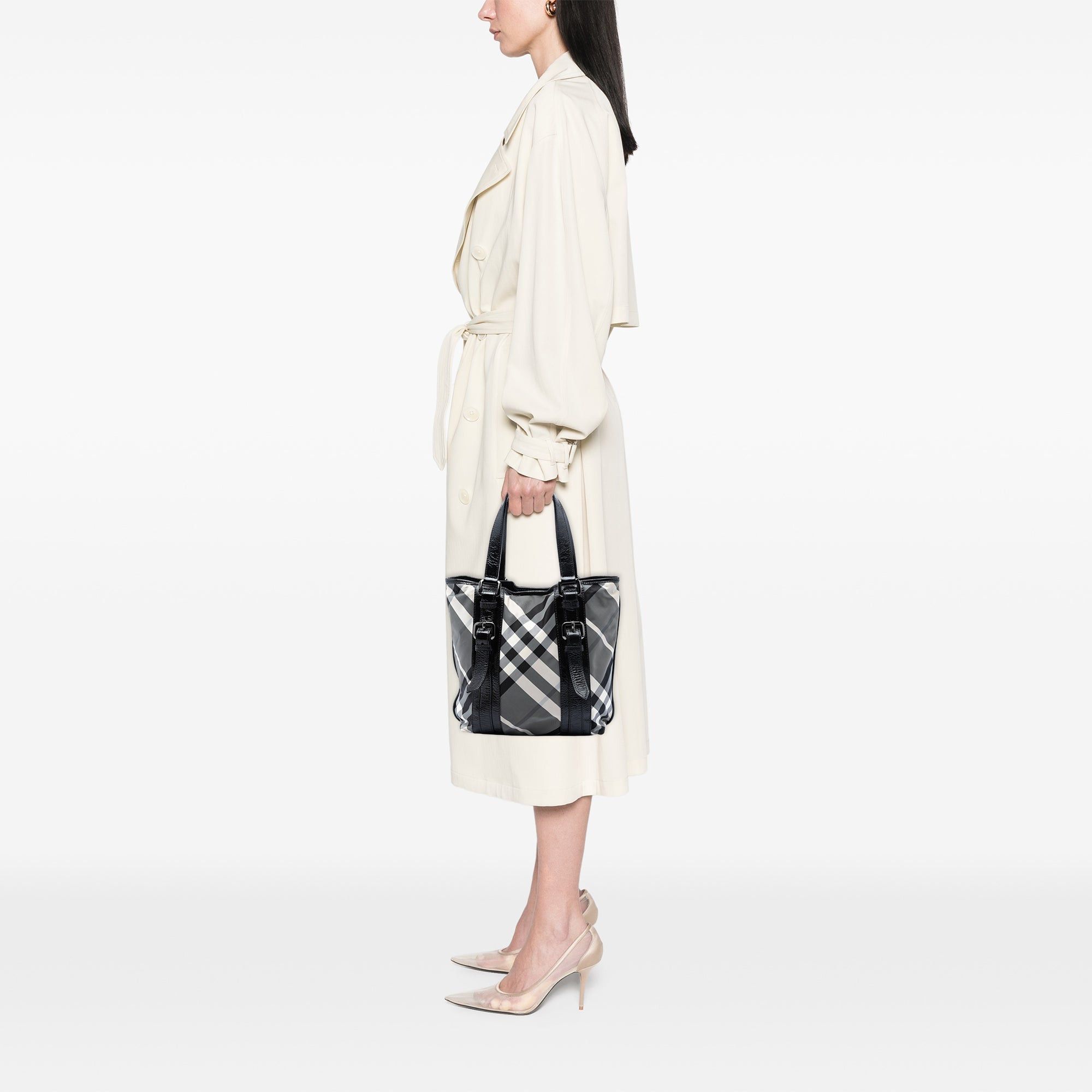 Burberry Small Beat Check Nylon Victoria Tote Size ONE SIZE - 6 Thumbnail