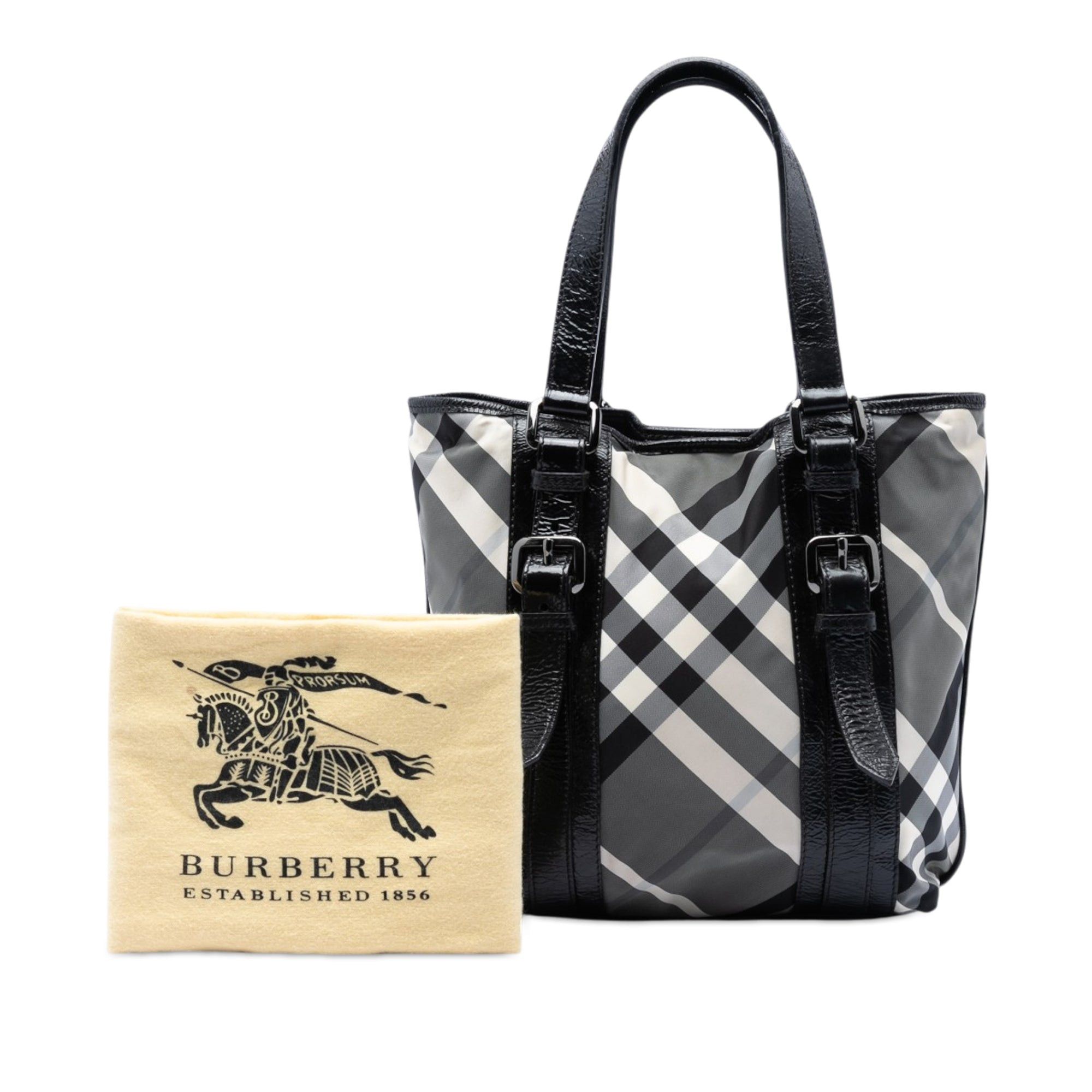 Burberry Small Beat Check Nylon Victoria Tote Size ONE SIZE - 7 Thumbnail