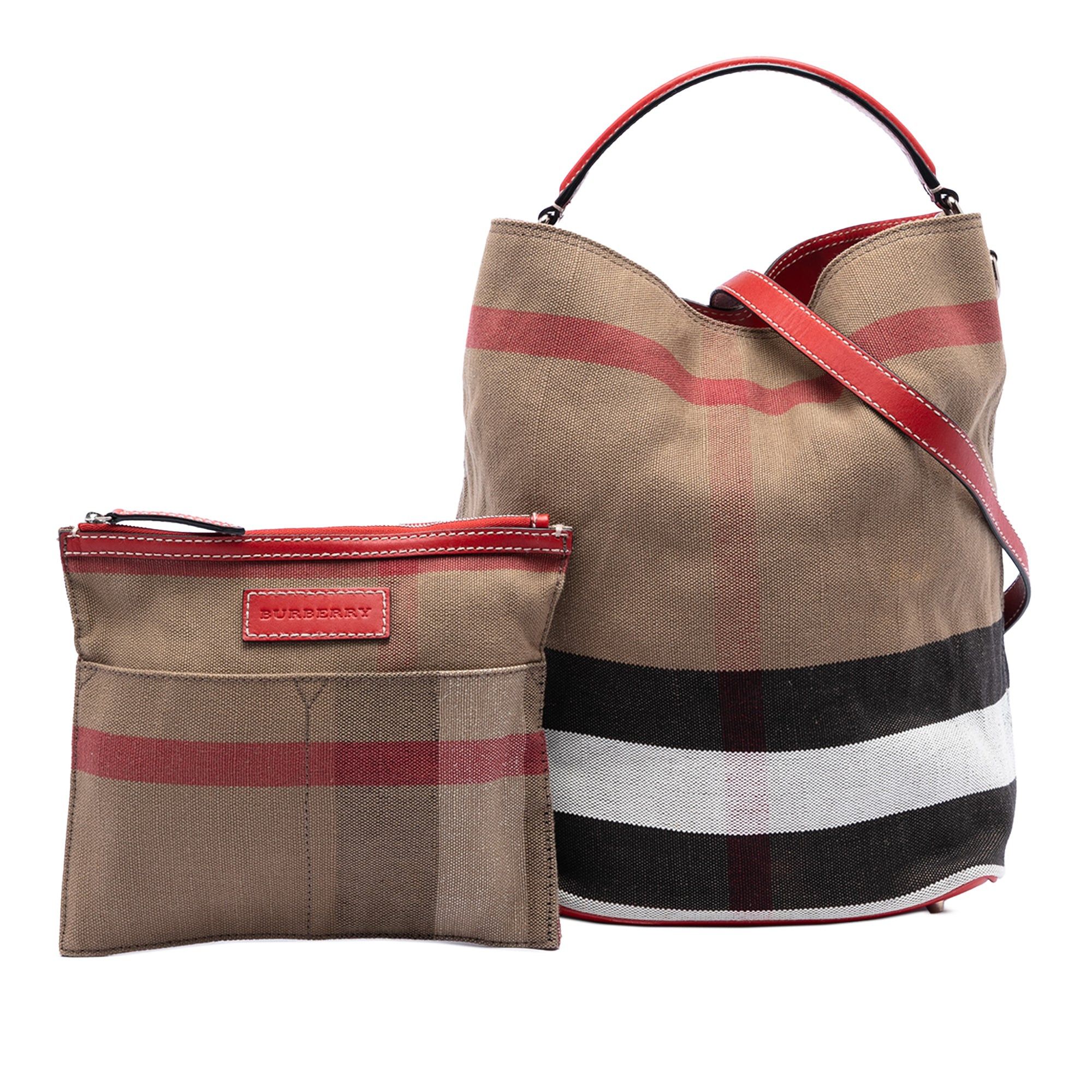 Burberry Medium Mega Check Canvas Ashby Bucket Bag Size ONE SIZE - 7 Thumbnail